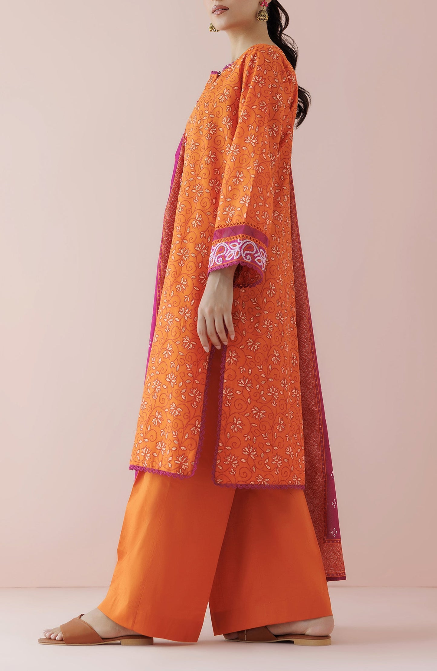 OTL-24-051/U PEACH LAWN Women UNSTITCHED SHIRT DUPATTA PANTS