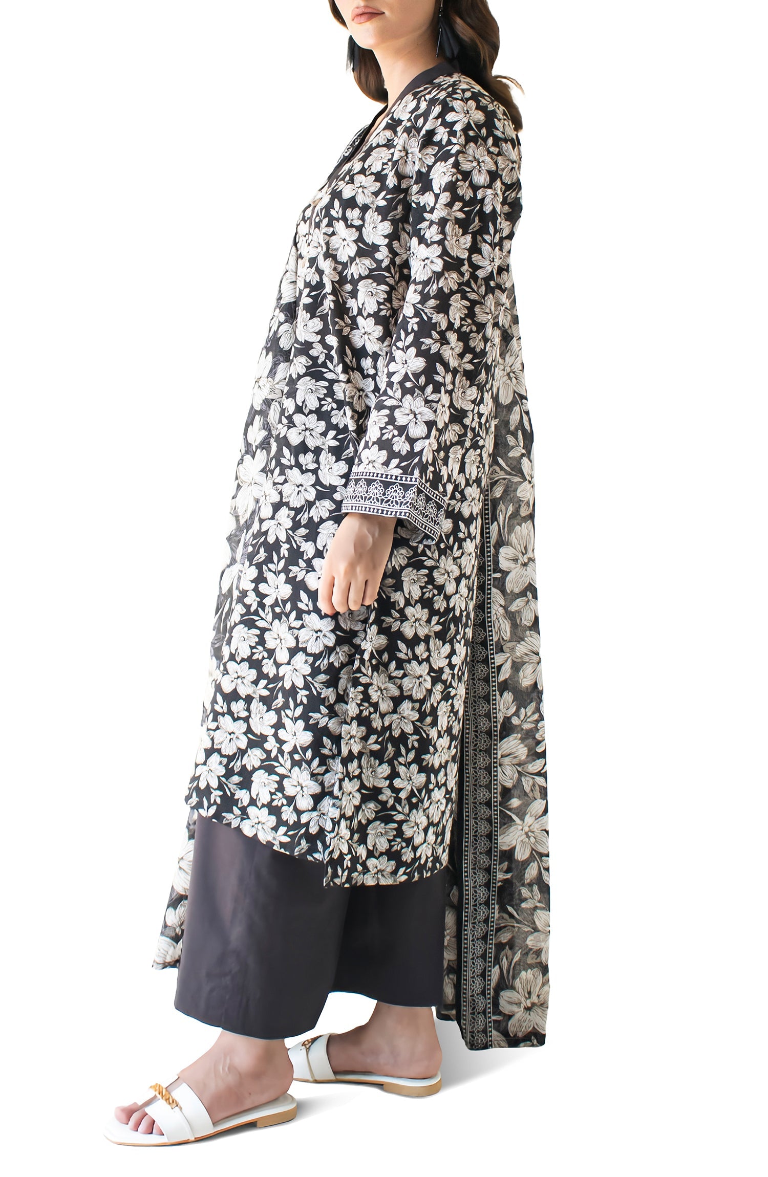 OTL-24-316/U BLACK LAWN Women UNSTITCHED SHIRT DUPATTA PANTS