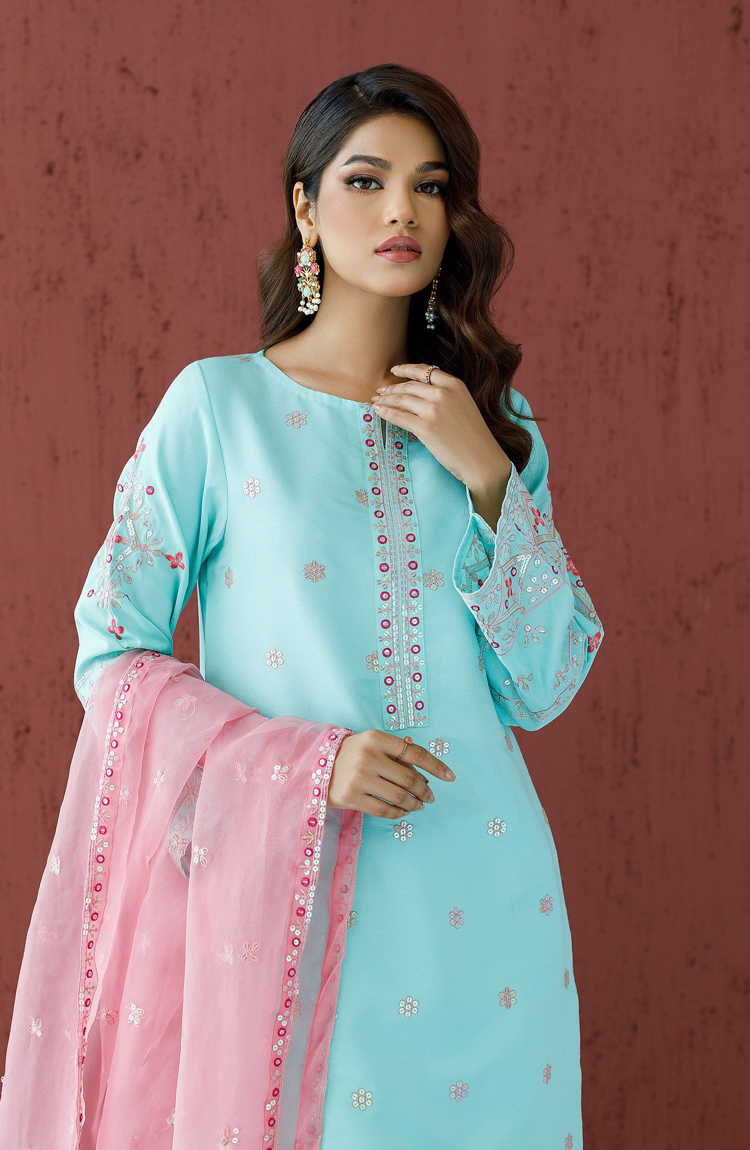 WRFR23W-3011 RAW SILK Women READY TO WEAR SHIRT DUPATTA PANTS