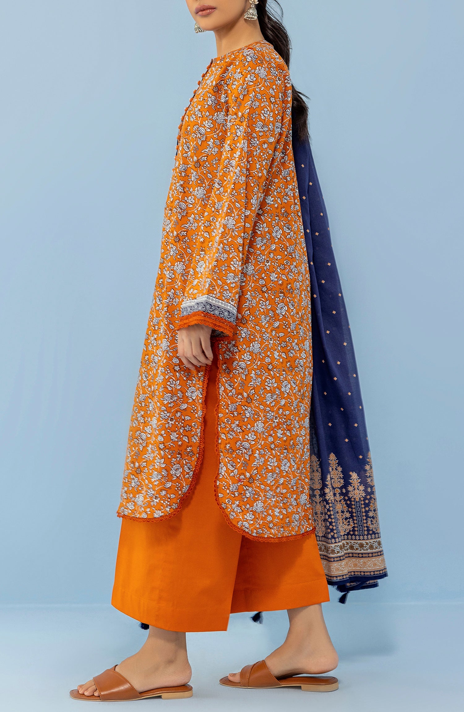 OTL-24-017/U OCHRE LAWN Women UNSTITCHED SHIRT DUPATTA PANTS