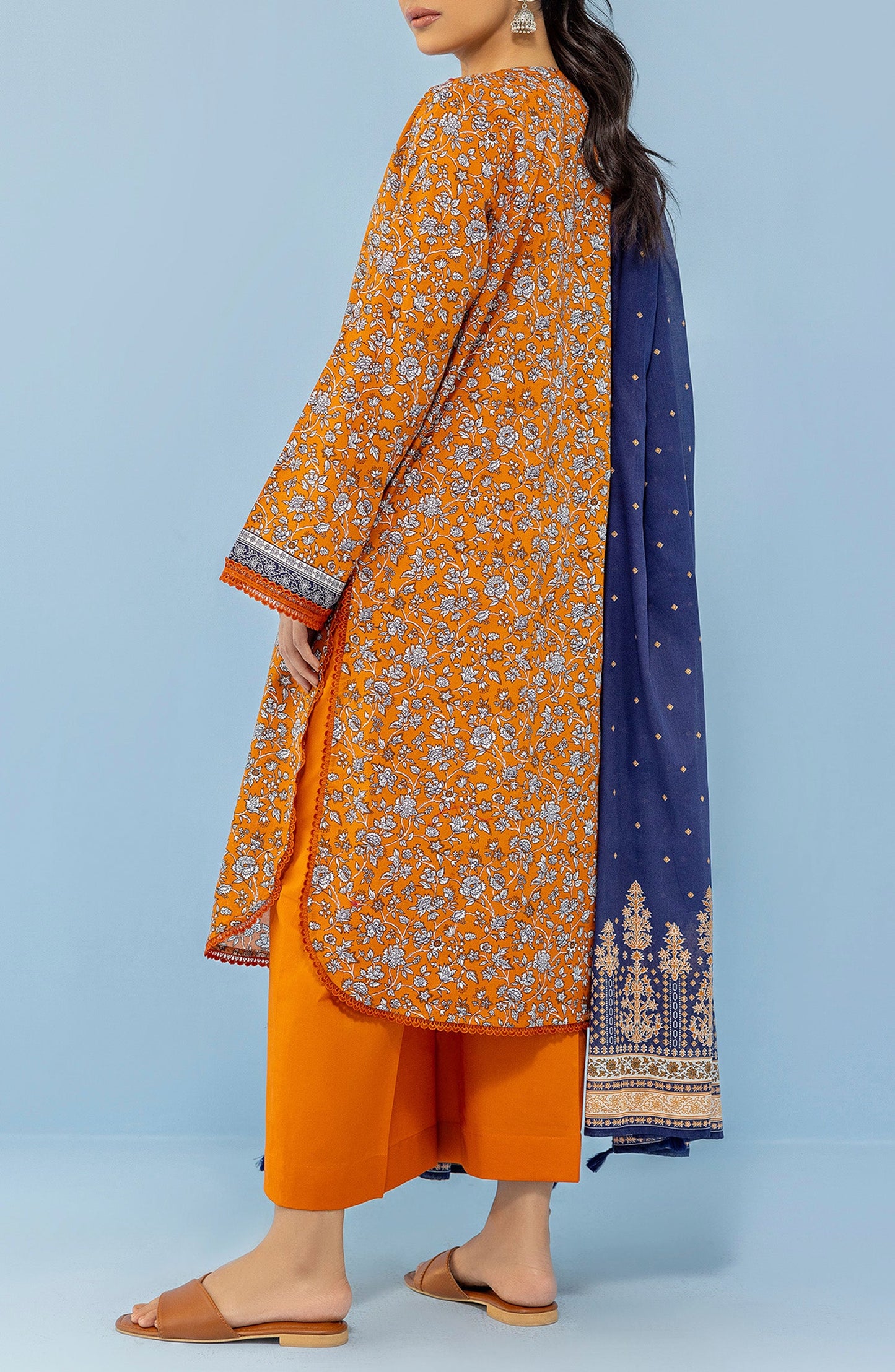 OTL-24-017/U OCHRE LAWN Women UNSTITCHED SHIRT DUPATTA PANTS