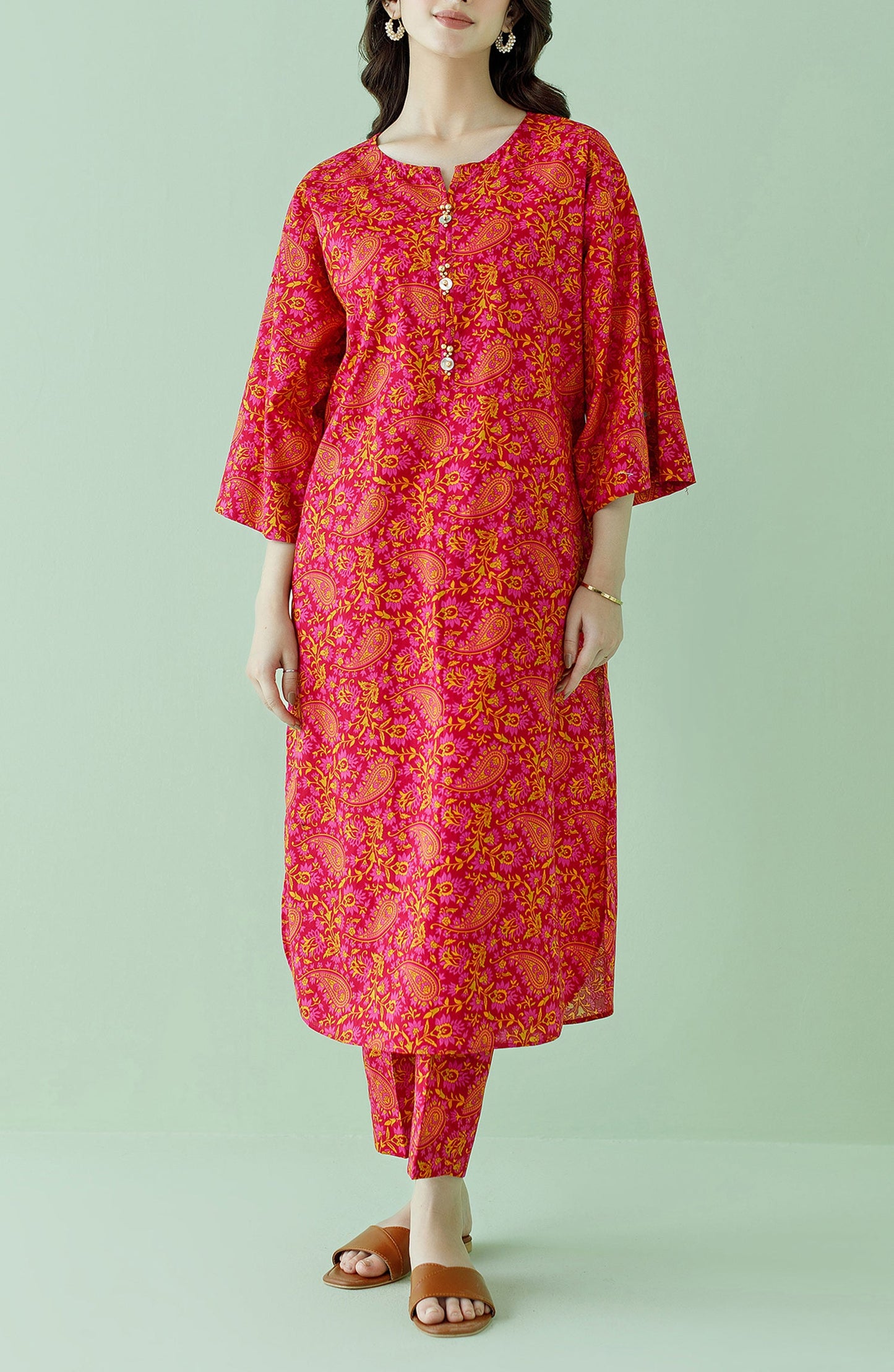 NRDS-23-164/U RED LAWN Women UNSTITCHED SHIRT PANTS