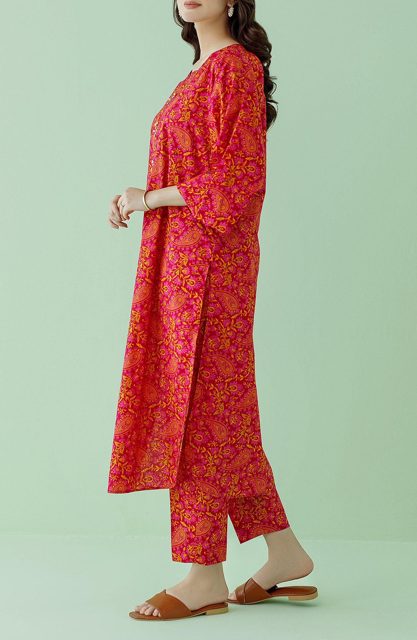 NRDS-23-164/U RED LAWN Women UNSTITCHED SHIRT PANTS