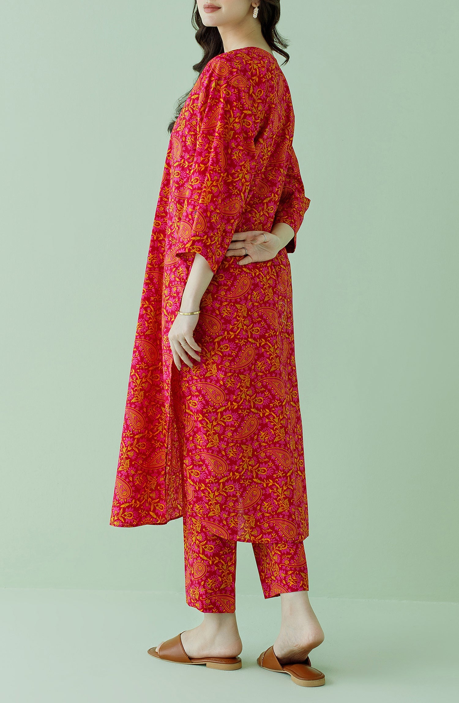 NRDS-23-164/U RED LAWN Women UNSTITCHED SHIRT PANTS