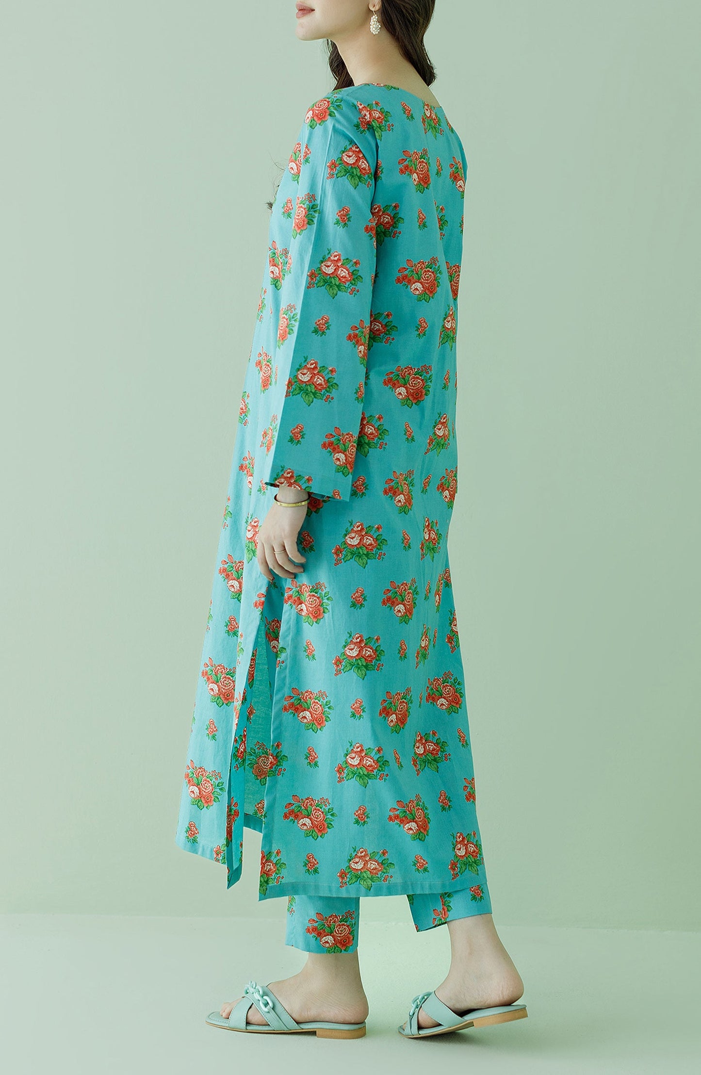 NRDS-23-171/U SEA GREEN LAWN Women UNSTITCHED SHIRT PANTS