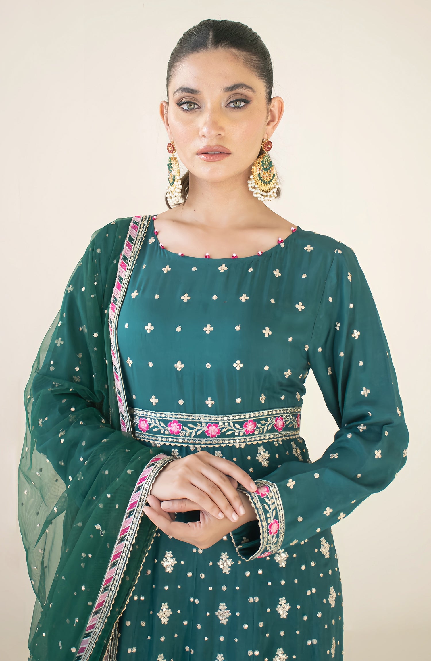 Stitched Luxury Festive Formal Shirt Dupatta & Pant - 3 Piece - NF-SDT-23-032