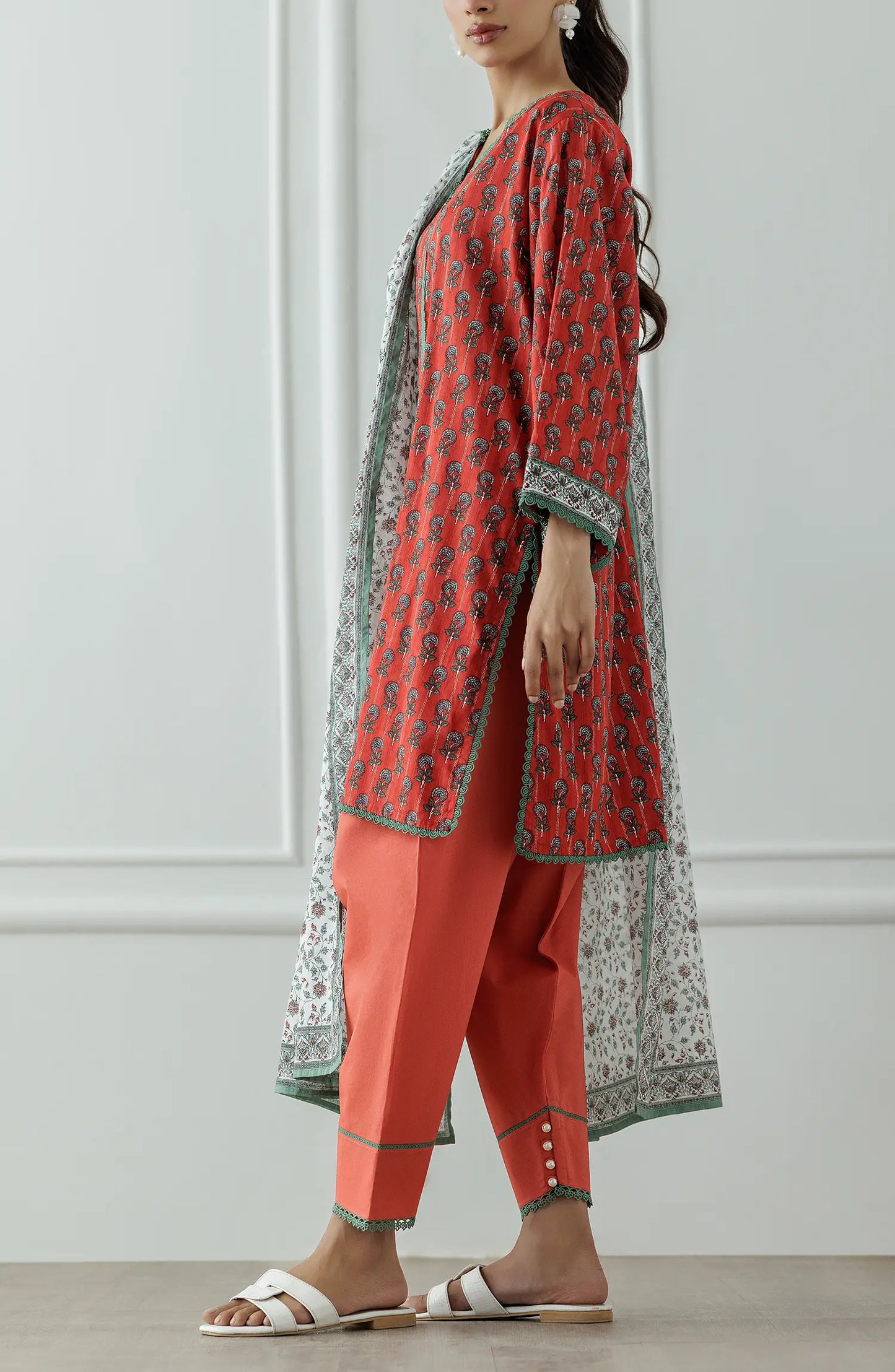 Stitched Printed Lawn Shirt Dupatta & Pant - 3 Piece - OTL-25-024