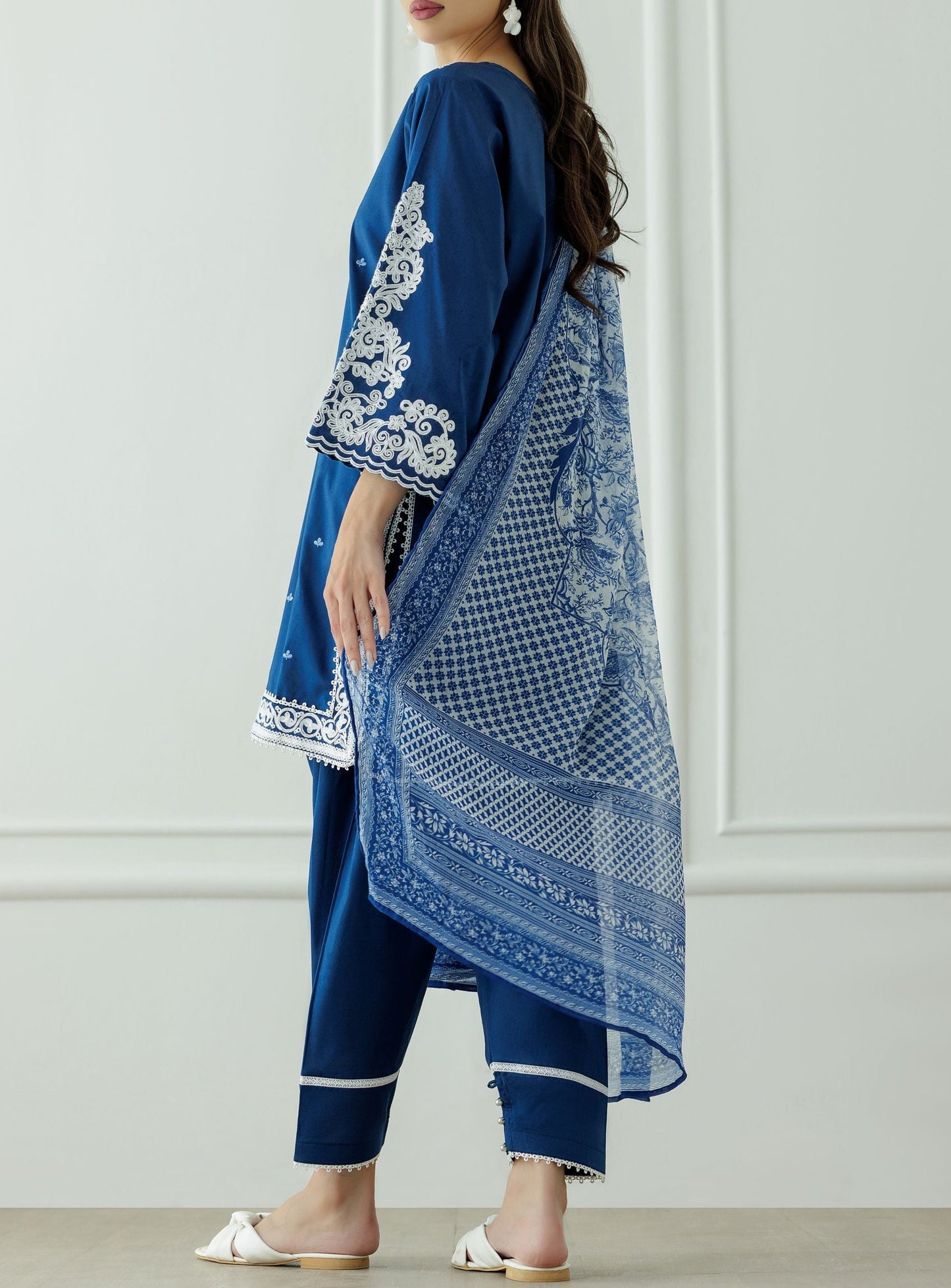 UNSTITCHED Luxury Premium Embroidered Lawn Shirt Dupatta & Pant - 3 Piece - OTL-25-082