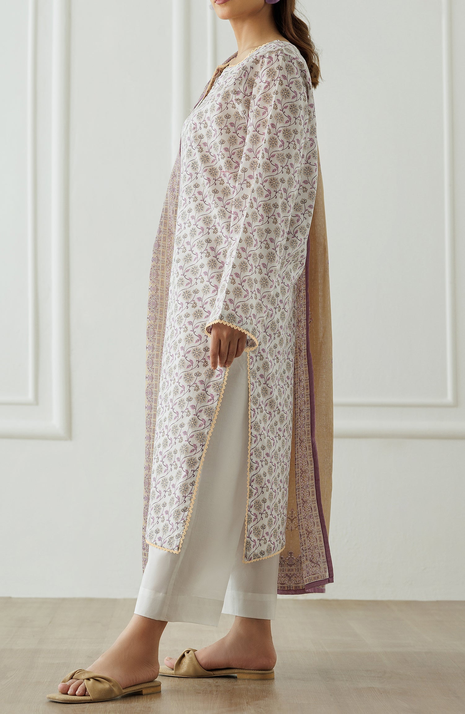 Unstitched Printed Shirt Dupatta & Pant - 3 Piece - OTL-25-290