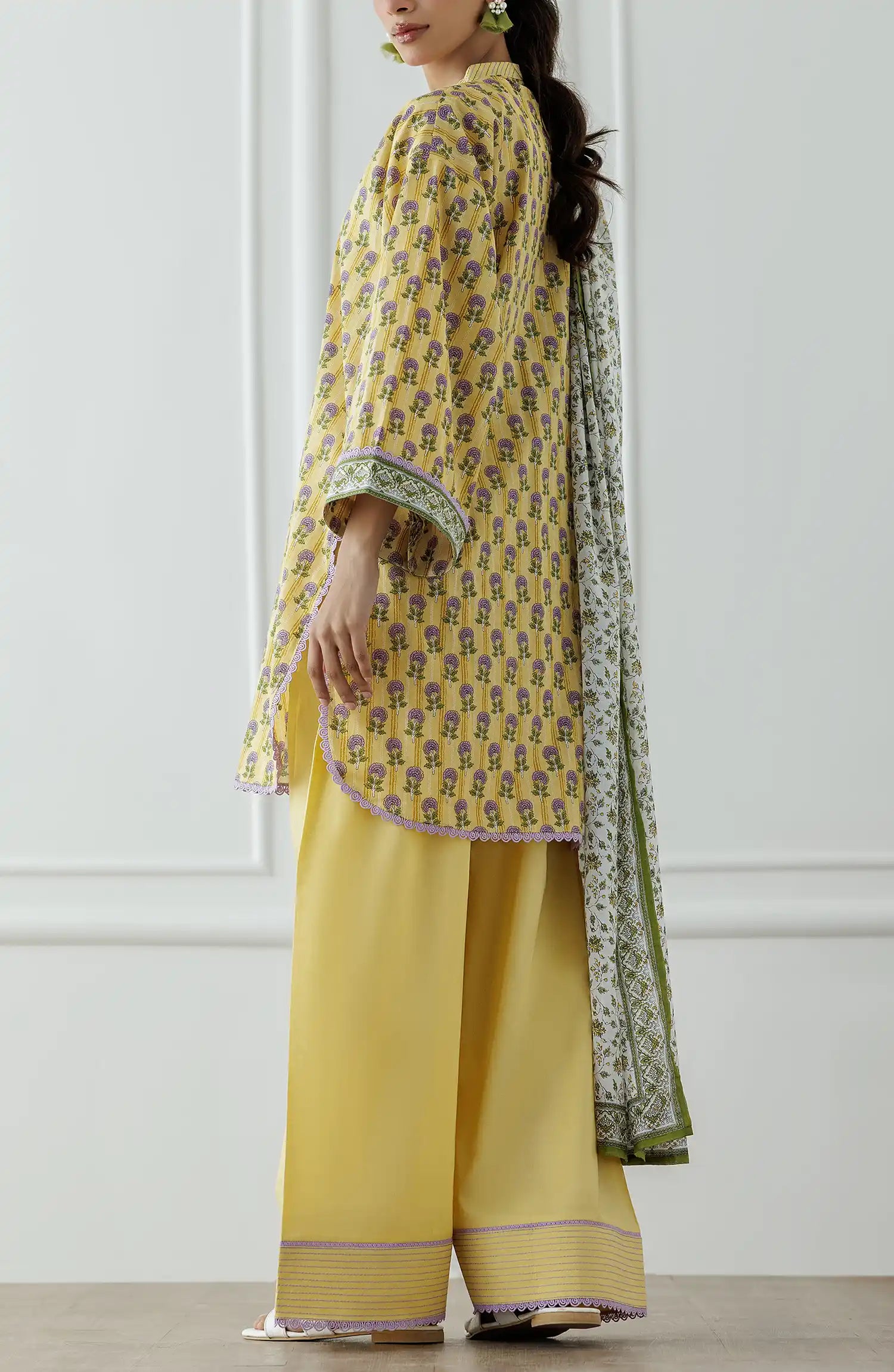 Stitched Printed Lawn Shirt Dupatta & Pant - 3 Piece - OTL-25-315