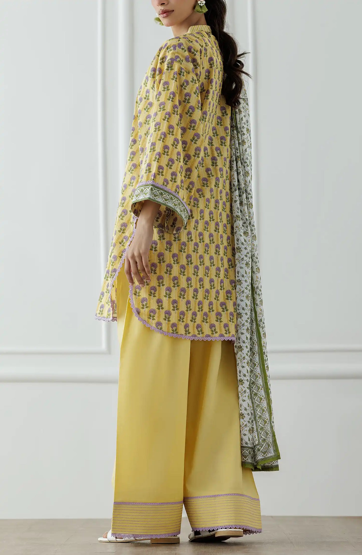 Stitched Printed Lawn Shirt Dupatta & Pant - 3 Piece - OTL-25-315