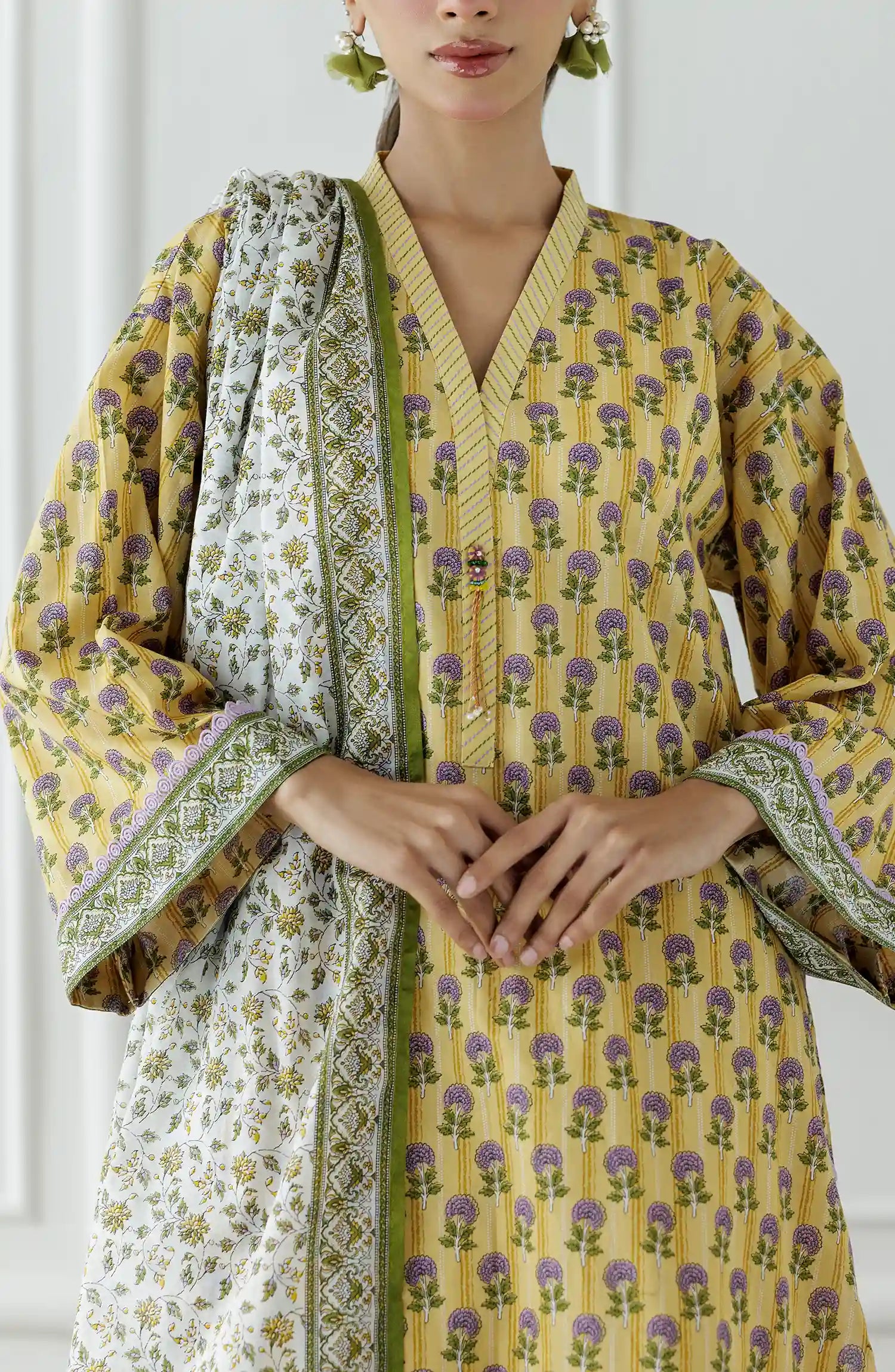 Stitched Printed Lawn Shirt Dupatta & Pant - 3 Piece - OTL-25-315