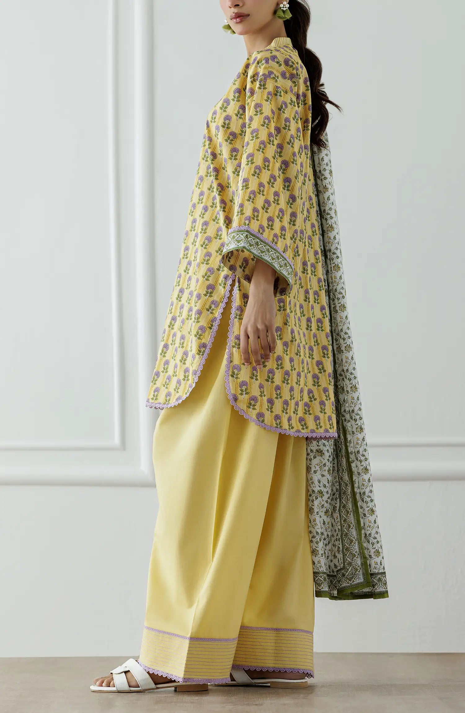 Stitched Printed Lawn Shirt Dupatta & Pant - 3 Piece - OTL-25-315