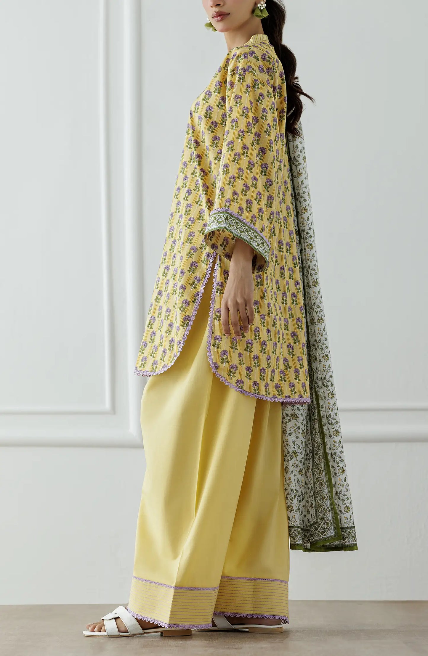 Stitched Printed Lawn Shirt Dupatta & Pant - 3 Piece - OTL-25-315
