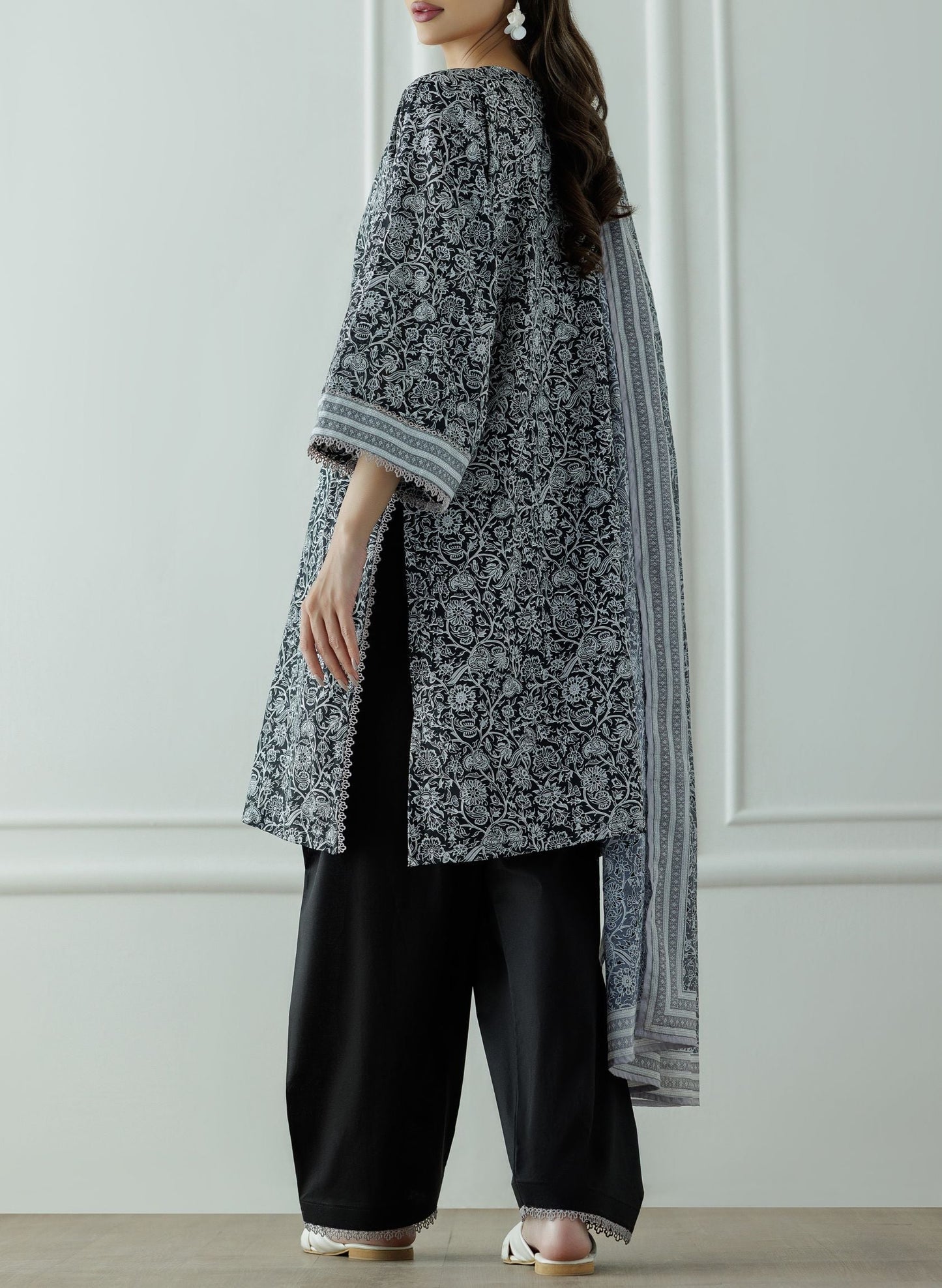 UNSTITCHED Printed Shirt Lawn Dupatta & Pant - 3 Piece - OTL-25-331