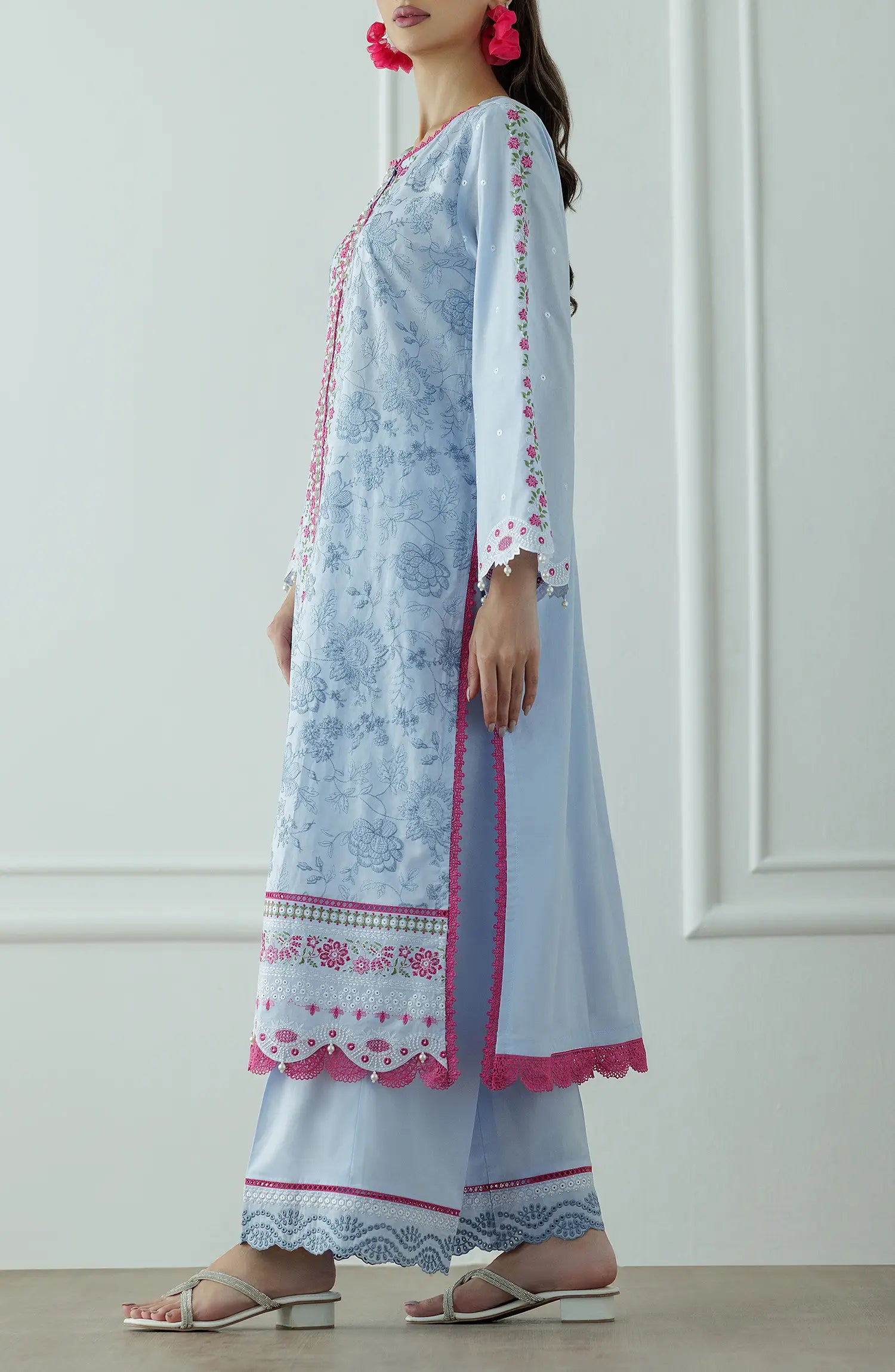 UNSTITCHED Luxury Premium Embroidered Lawn Shirt Dupatta & Pant - 3 Piece - WRC25S-3008