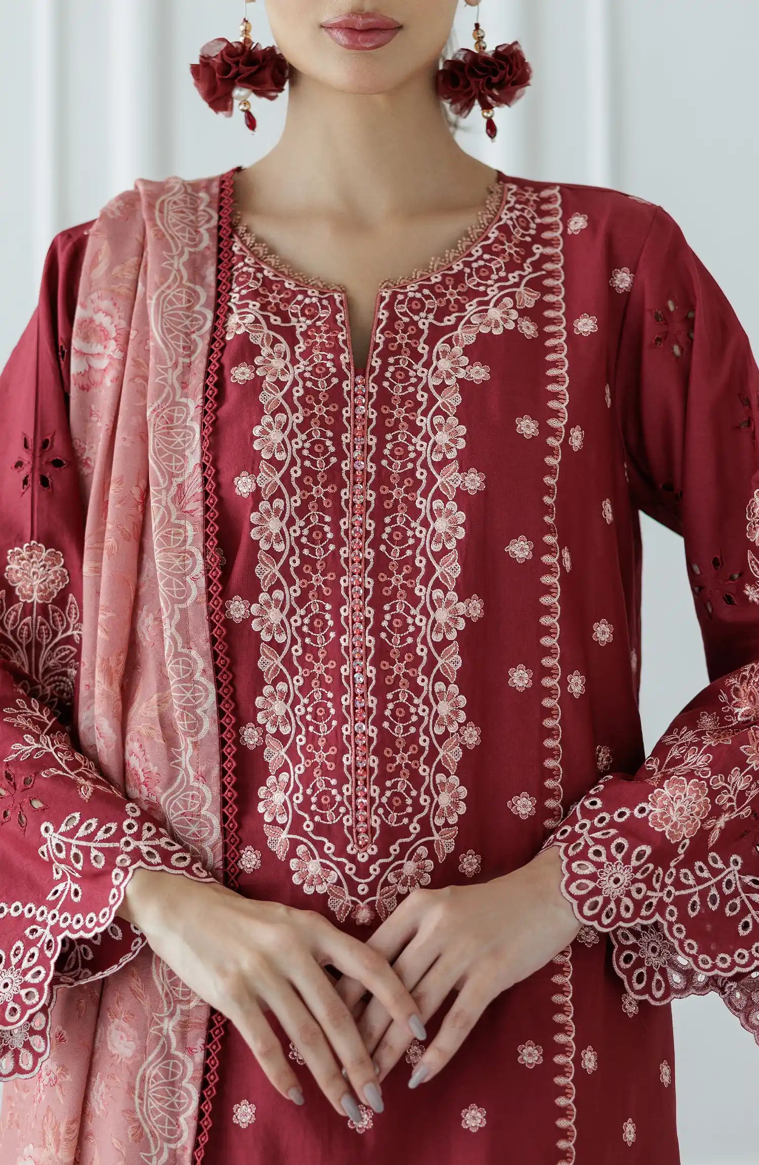 UNSTITCHED Luxury Festive Formal Lawn Shirt Dupatta & Pant - 3 Piece Suits - WRC25S-3009
