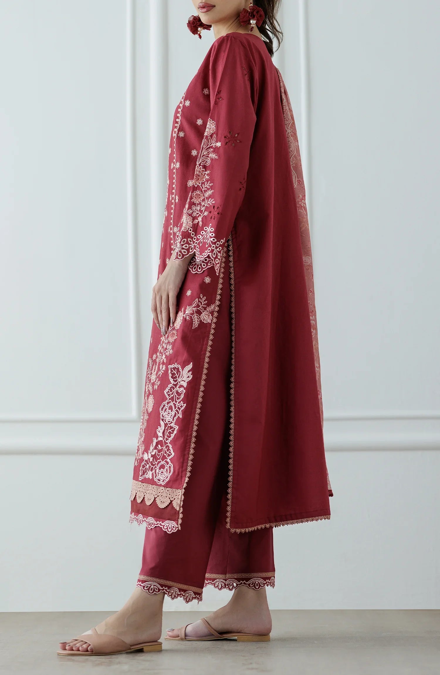 UNSTITCHED Luxury Festive Formal Lawn Shirt Dupatta & Pant - 3 Piece Suits - WRC25S-3009