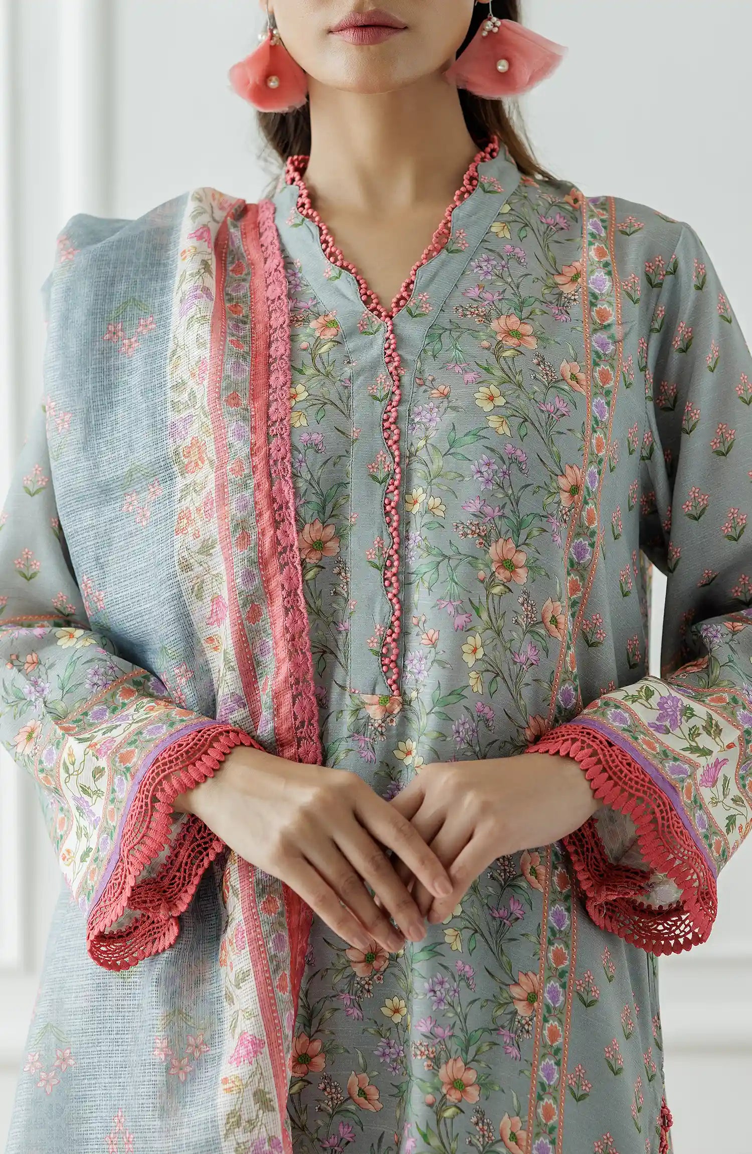 Stitched Premium Printed Raw Silk Shirt Dupatta & Pant - 3 Piece - WRCR24S-3002