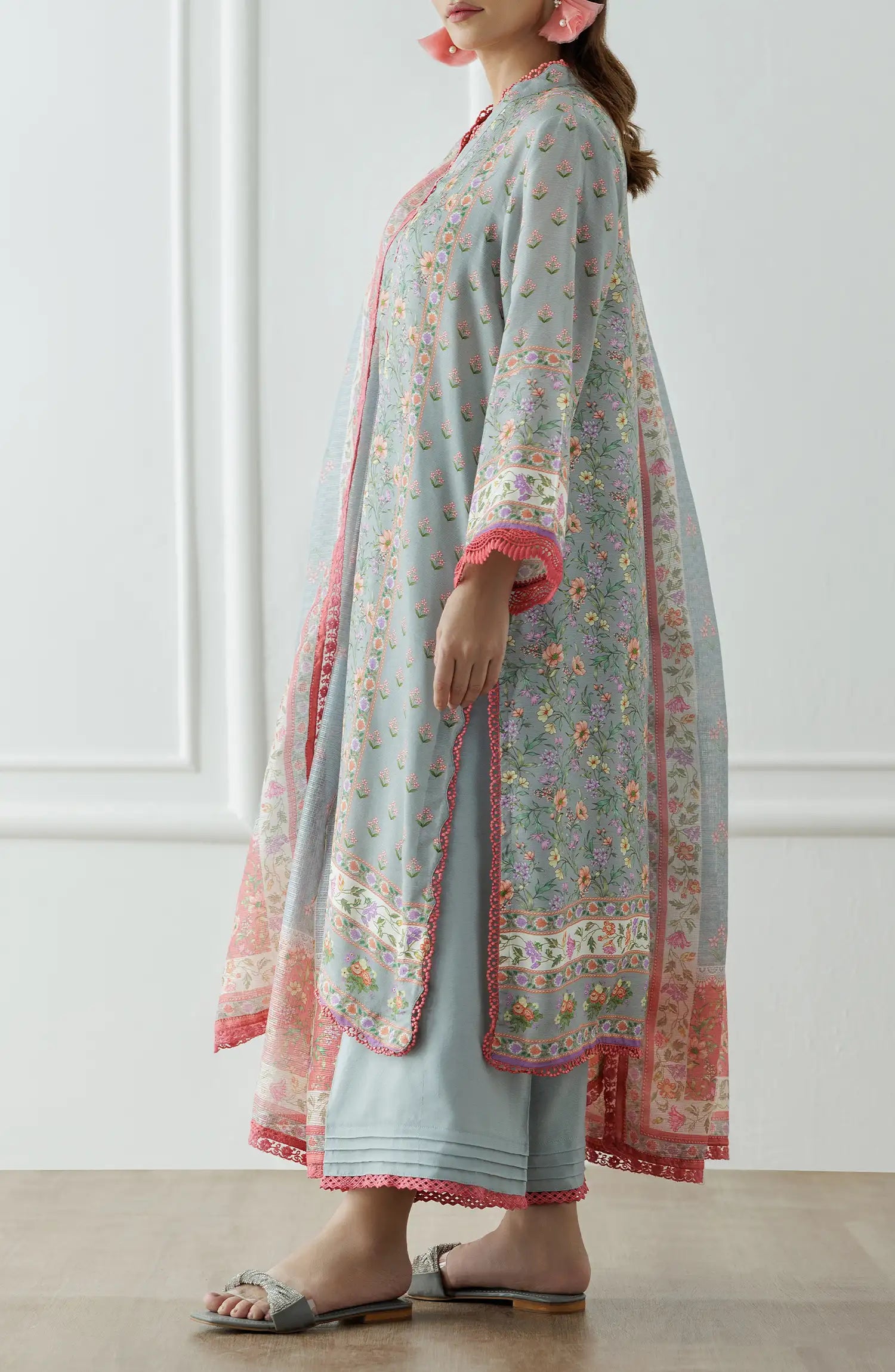 Stitched Premium Printed Raw Silk Shirt Dupatta & Pant - 3 Piece - WRCR24S-3002