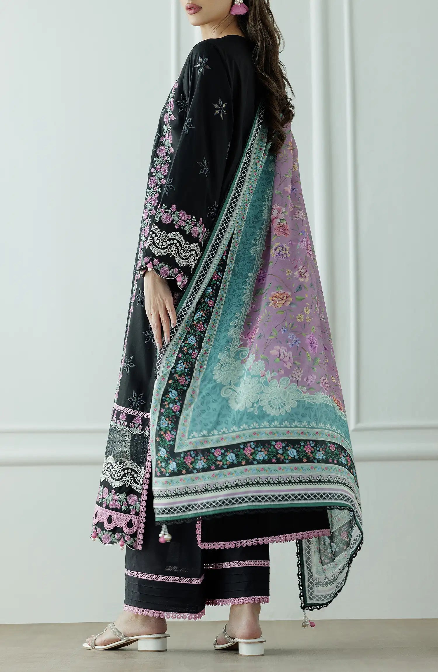 UNSTITCHED Lawn Luxury Premium Embroidered Shirt Dupatta & Pant - 3 Piece - WRFC25S-3010