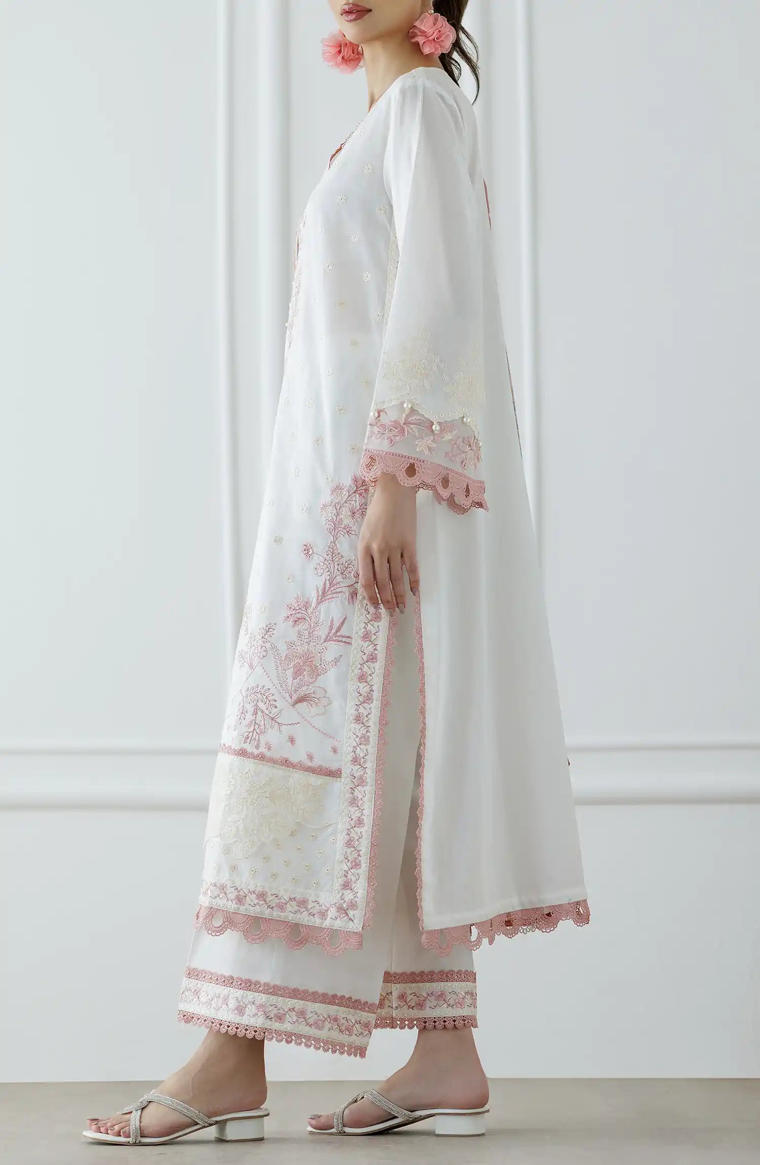 UNSTITCHED Luxury Festive Formal Lawn Shirt Dupatta & Pant - 3 Piece Suits - WRFC25S-3030