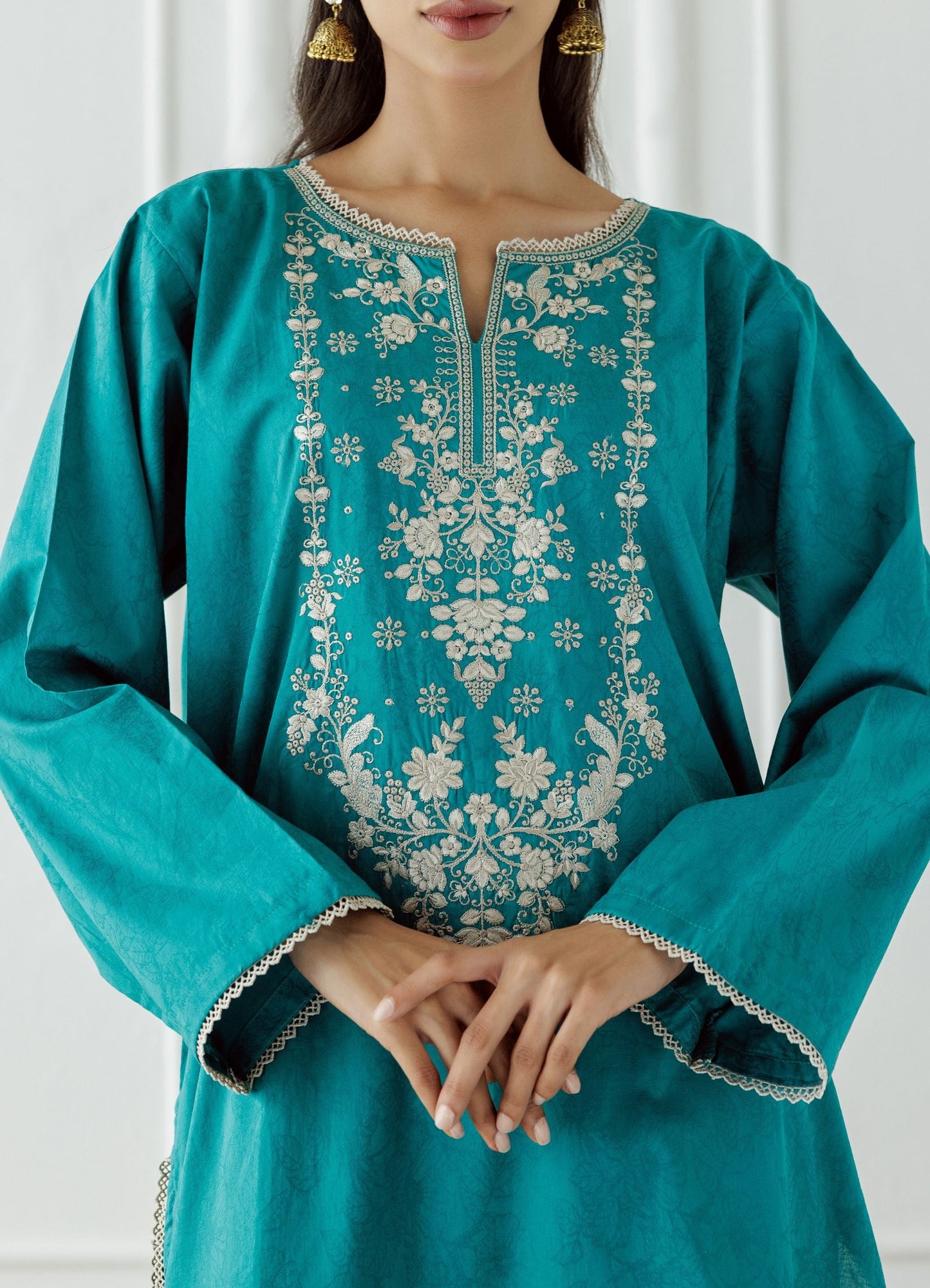 Stitched Embroidered Lawn Shirt & Pant - 2 Piece (Co-ord Set) - WRHC24S-2005