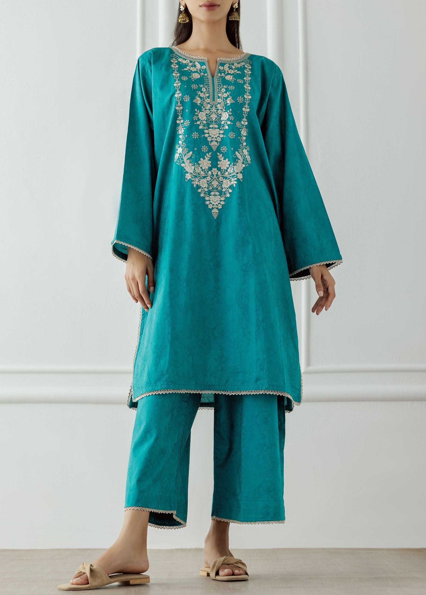 Stitched Embroidered Lawn Shirt & Pant - 2 Piece (Co-ord Set) - WRHC24S-2005