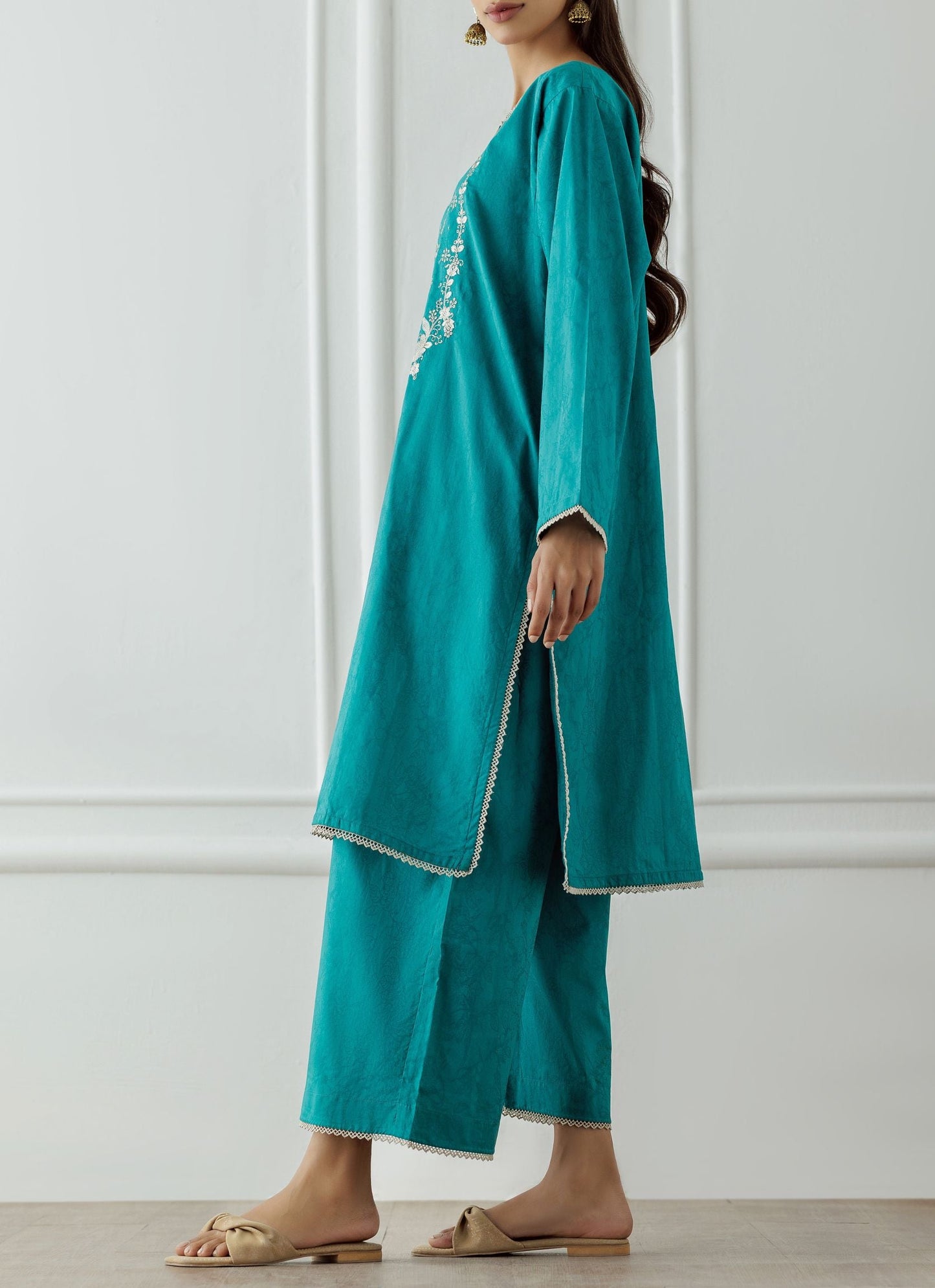 Stitched Embroidered Lawn Shirt & Pant - 2 Piece (Co-ord Set) - WRHC24S-2005
