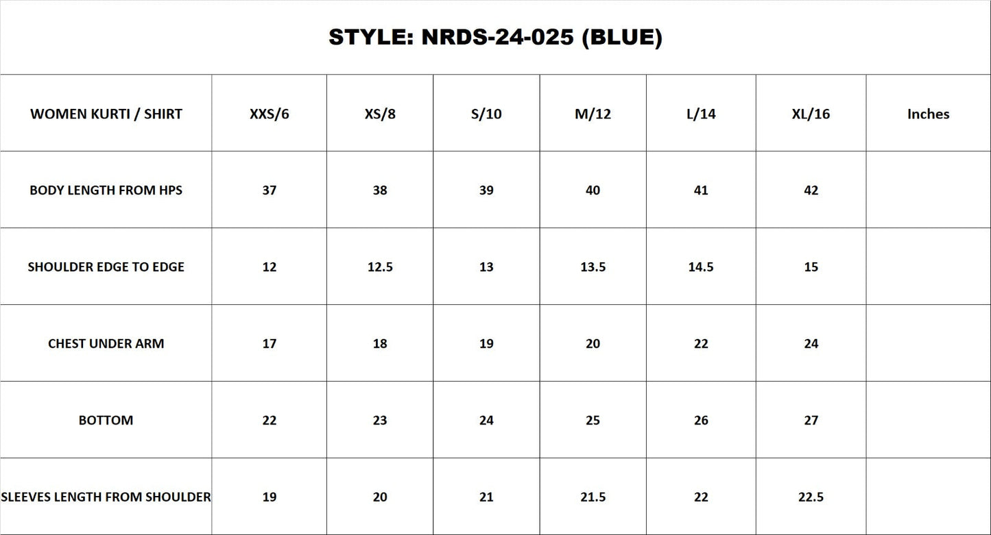 NRDS-24-025/S BLUE LAWN READY TO WEAR SHIRT DUPATTA