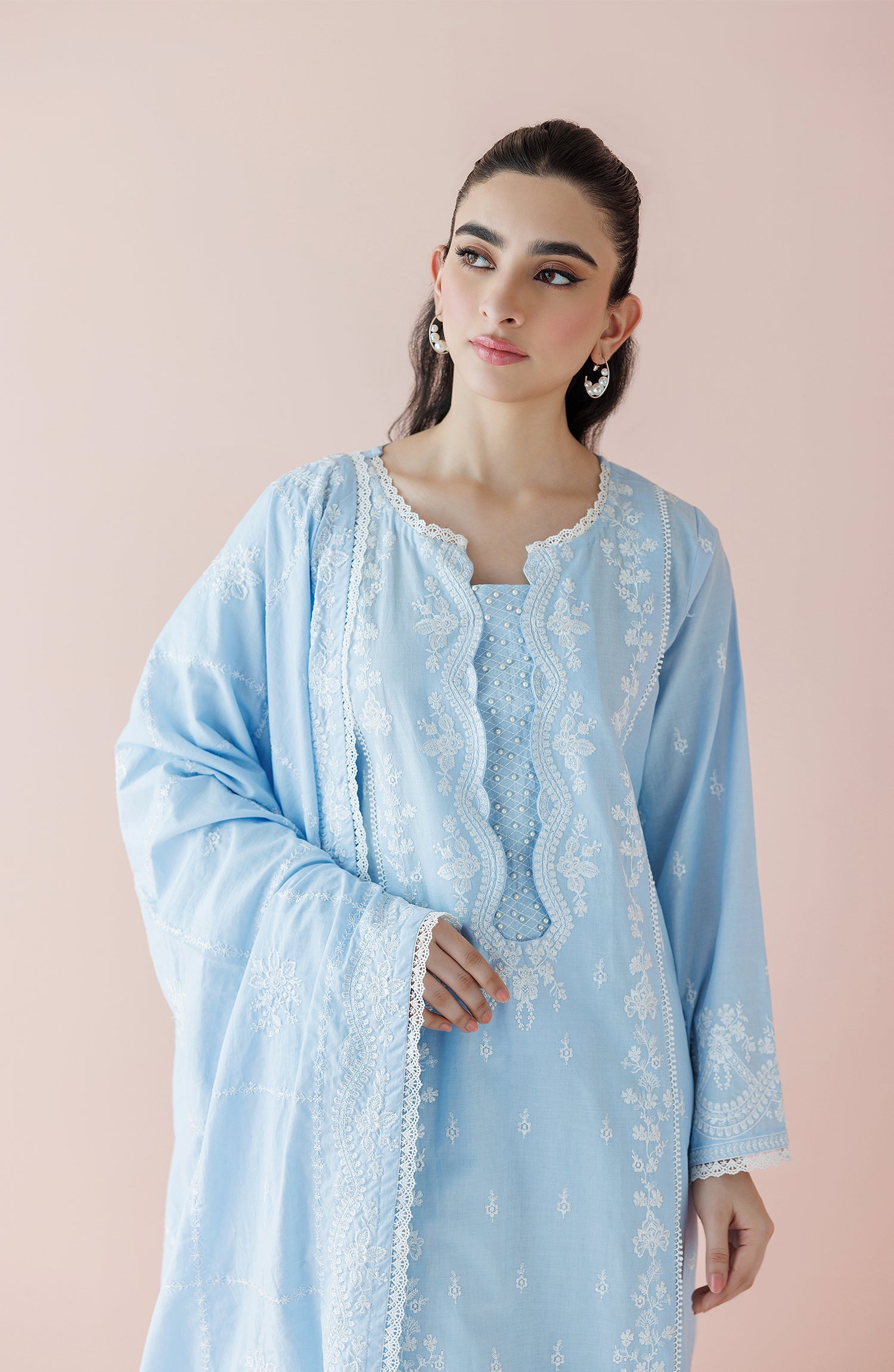 WRFC24S-3006/U ICE BLUE LAWN Women UNSTITCHED SHIRT DUPATTA PANTS