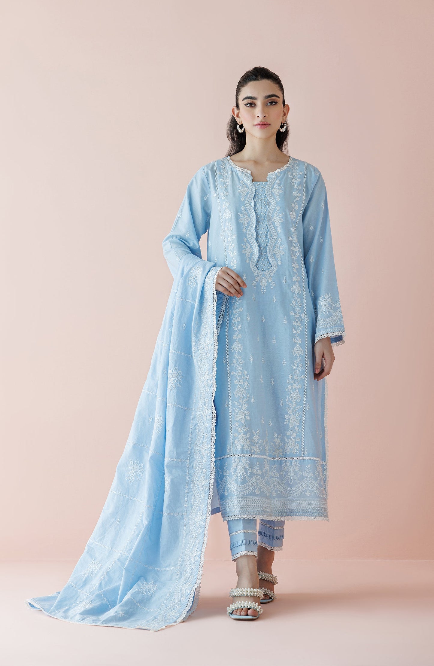 WRFC24S-3006/U ICE BLUE LAWN Women UNSTITCHED SHIRT DUPATTA PANTS