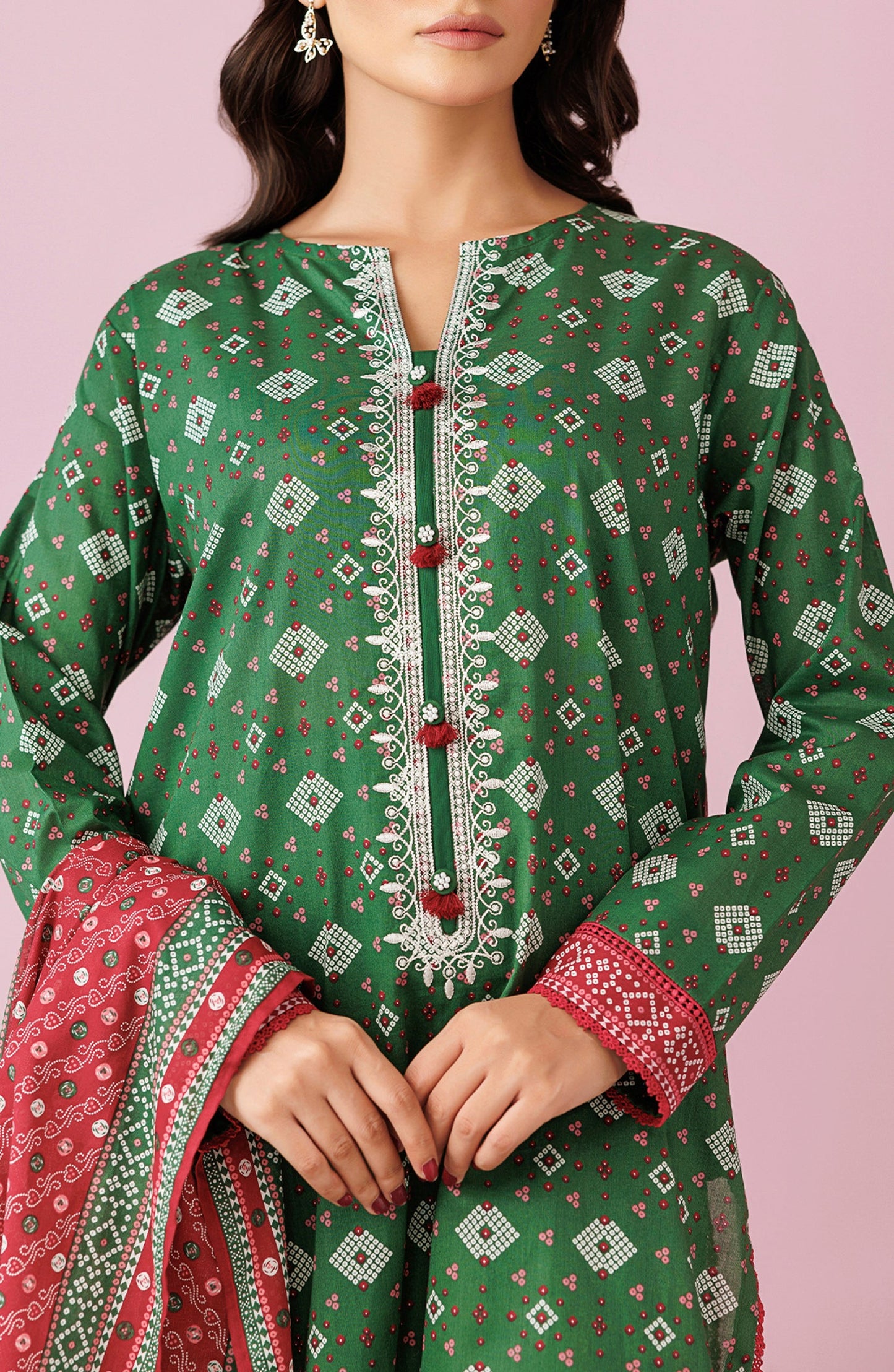 OTL-24-057/U GREEN LAWN Women UNSTITCHED SHIRT DUPATTA PANTS