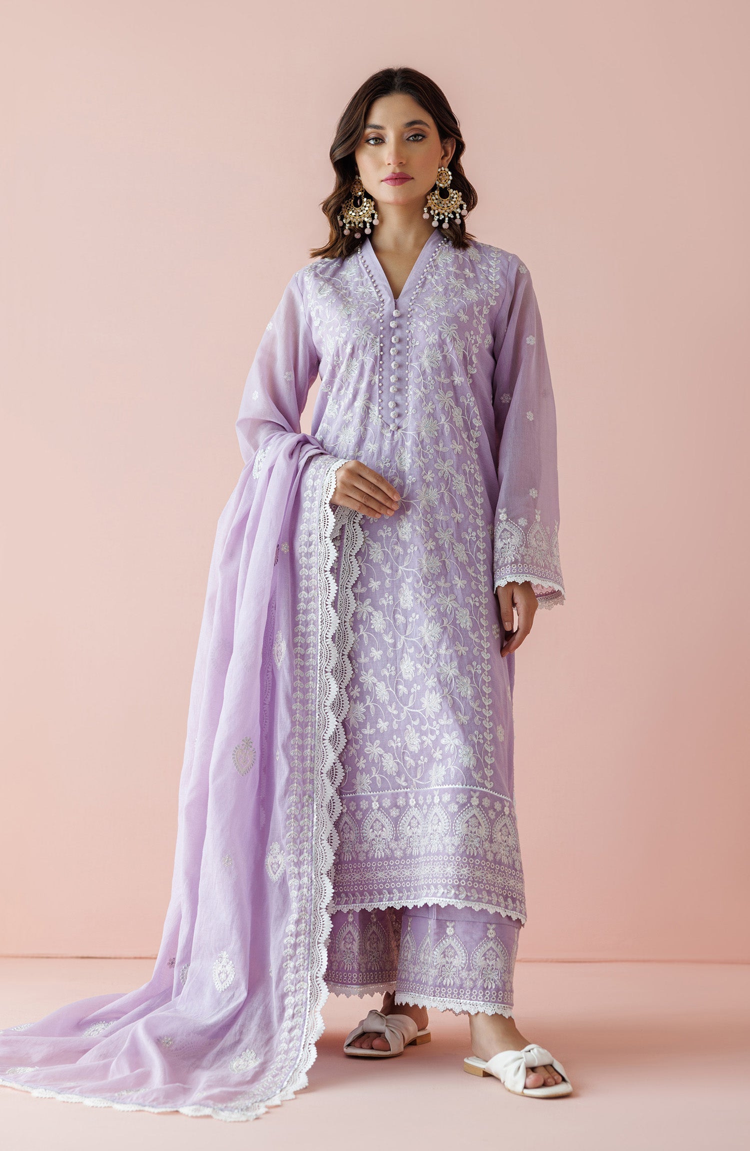 WRFC24S-3002/U LILAC KORA COTTON Women UNSTITCHED SHIRT DUPATTA PANTS
