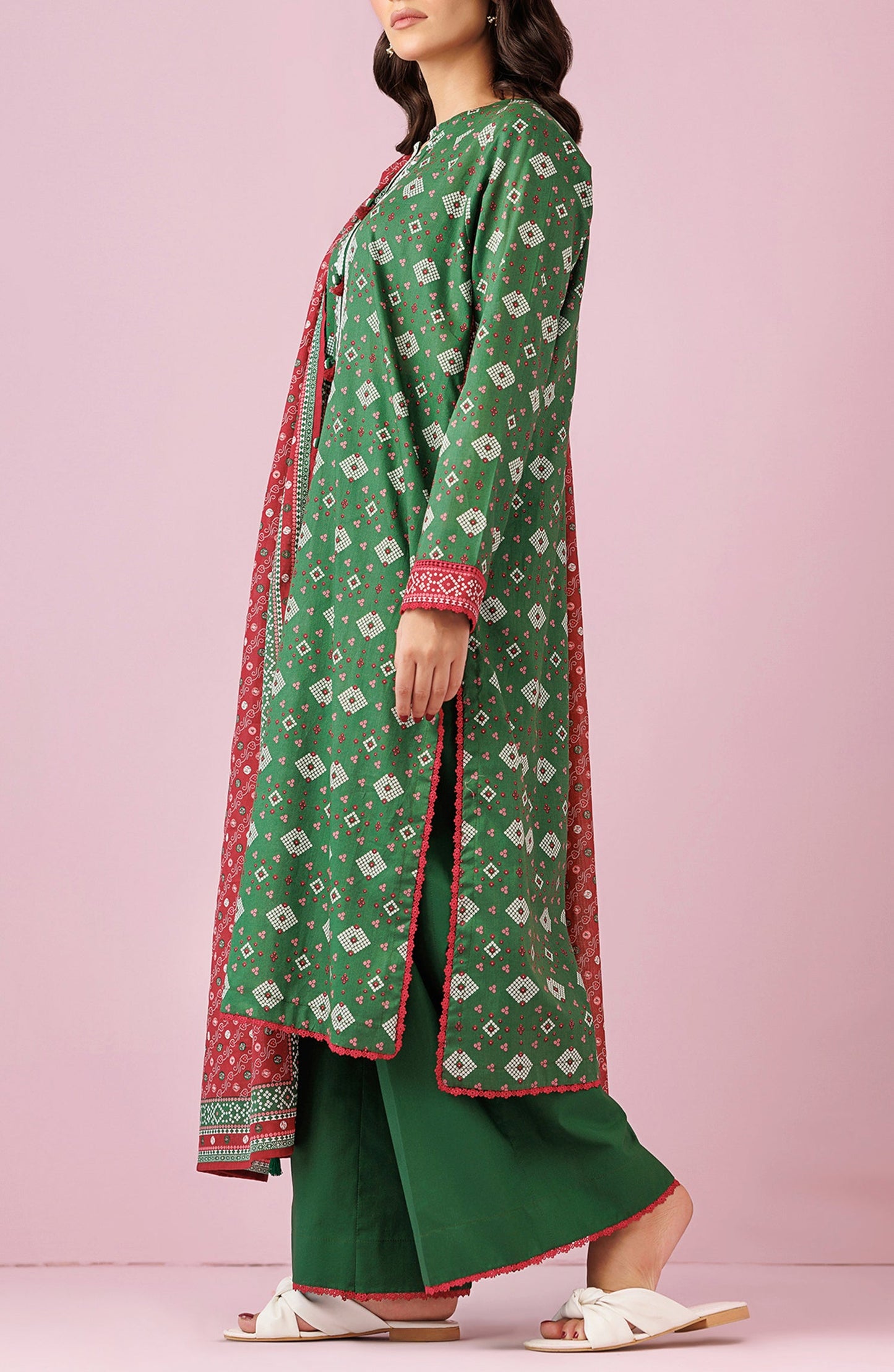 OTL-24-057/U GREEN LAWN Women UNSTITCHED SHIRT DUPATTA PANTS