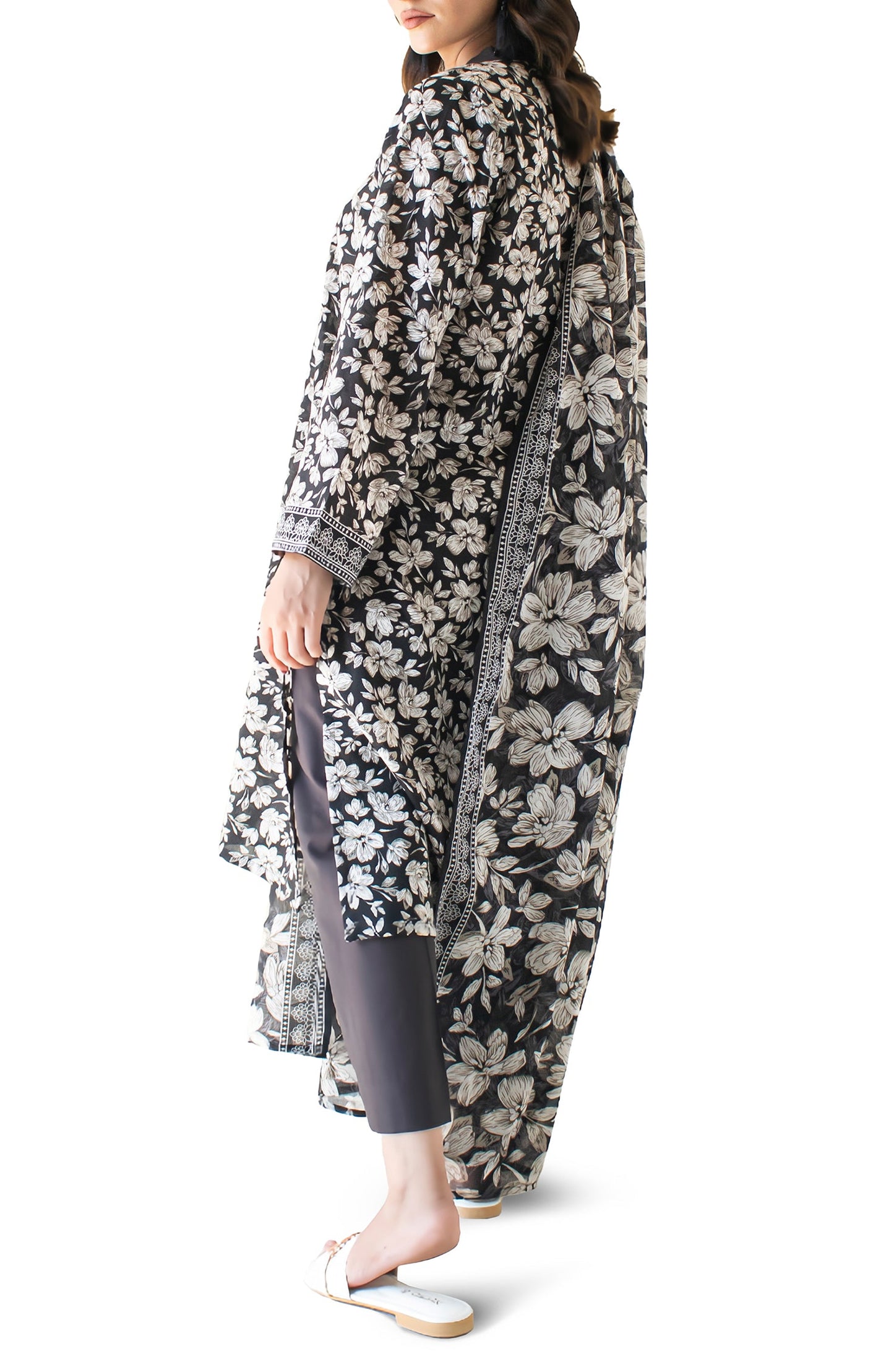 OTL-24-316/U BLACK LAWN Women UNSTITCHED SHIRT DUPATTA PANTS