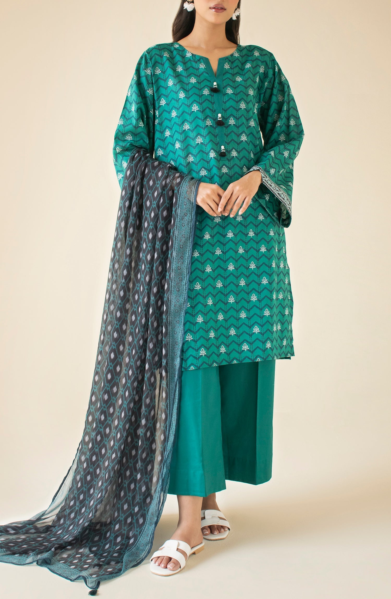 OTL-24-112/U TEAL LAWN Women UNSTITCHED SHIRT DUPATTA PANTS