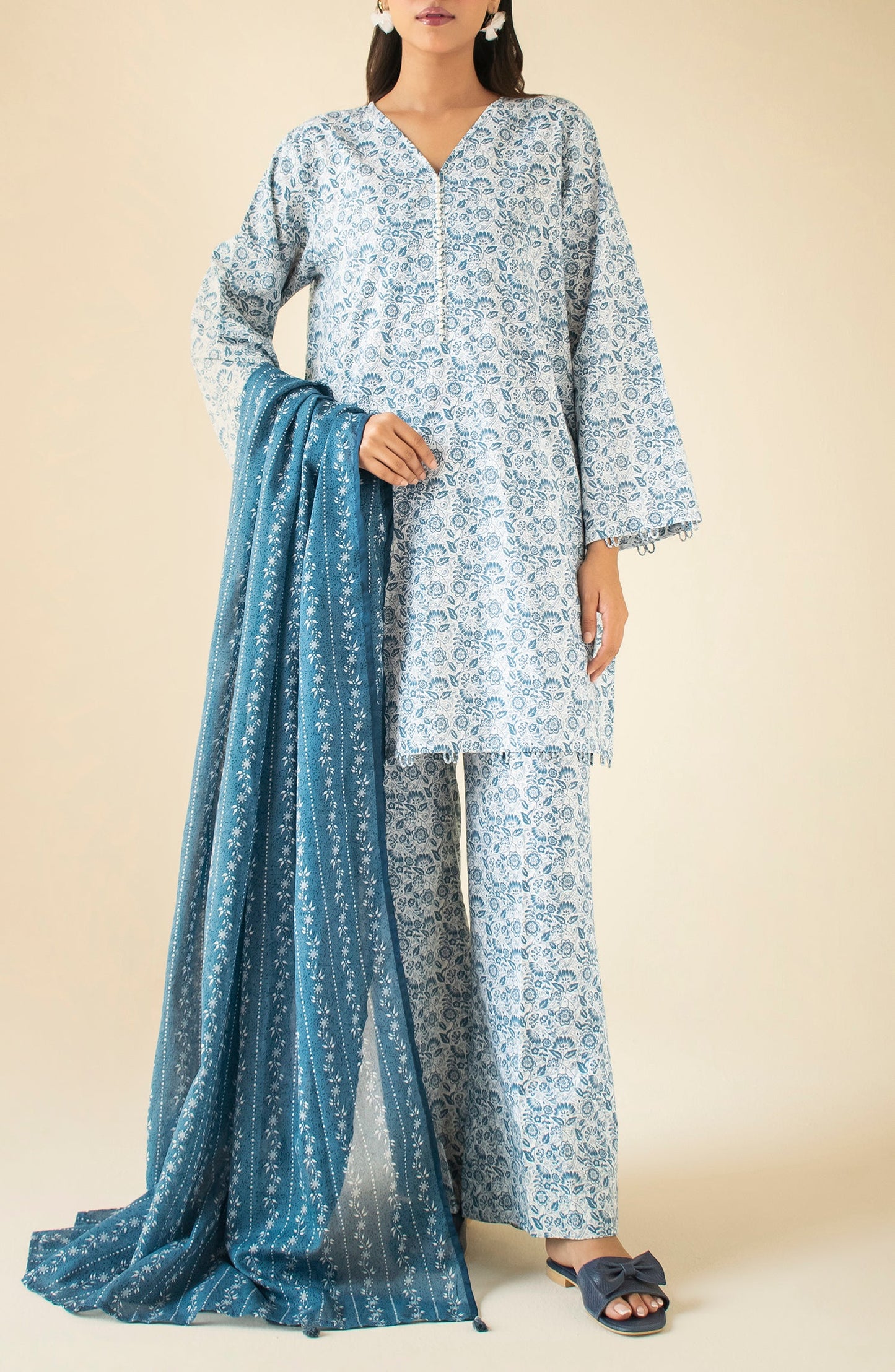 OTL-24-373/U TEAL LAWN Women UNSTITCHED SHIRT DUPATTA PANTS