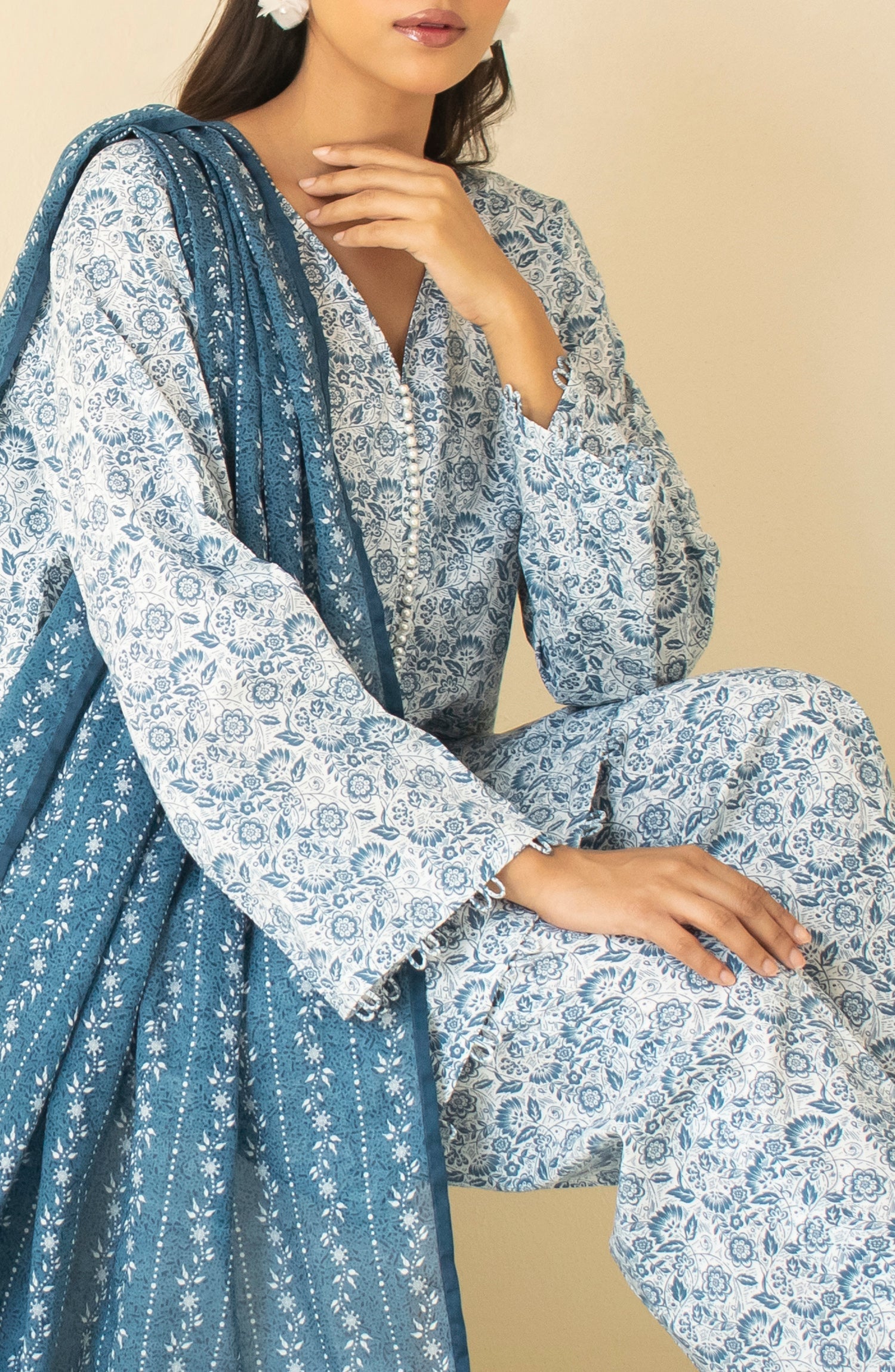 OTL-24-373/U TEAL LAWN Women UNSTITCHED SHIRT DUPATTA PANTS