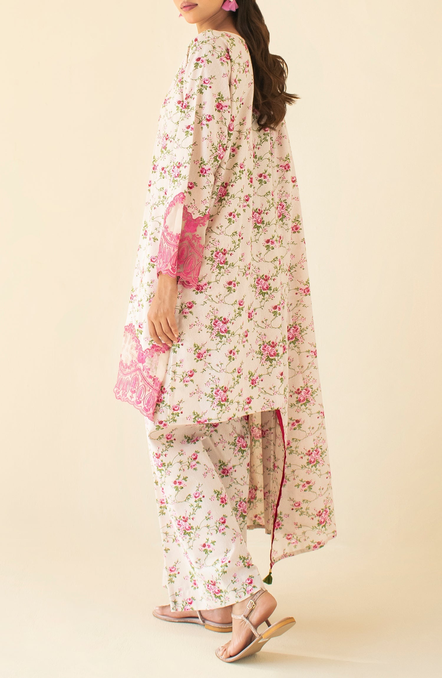 OTL-24-478/U BEIGE KARANDI Women UNSTITCHED SHIRT DUPATTA PANTS