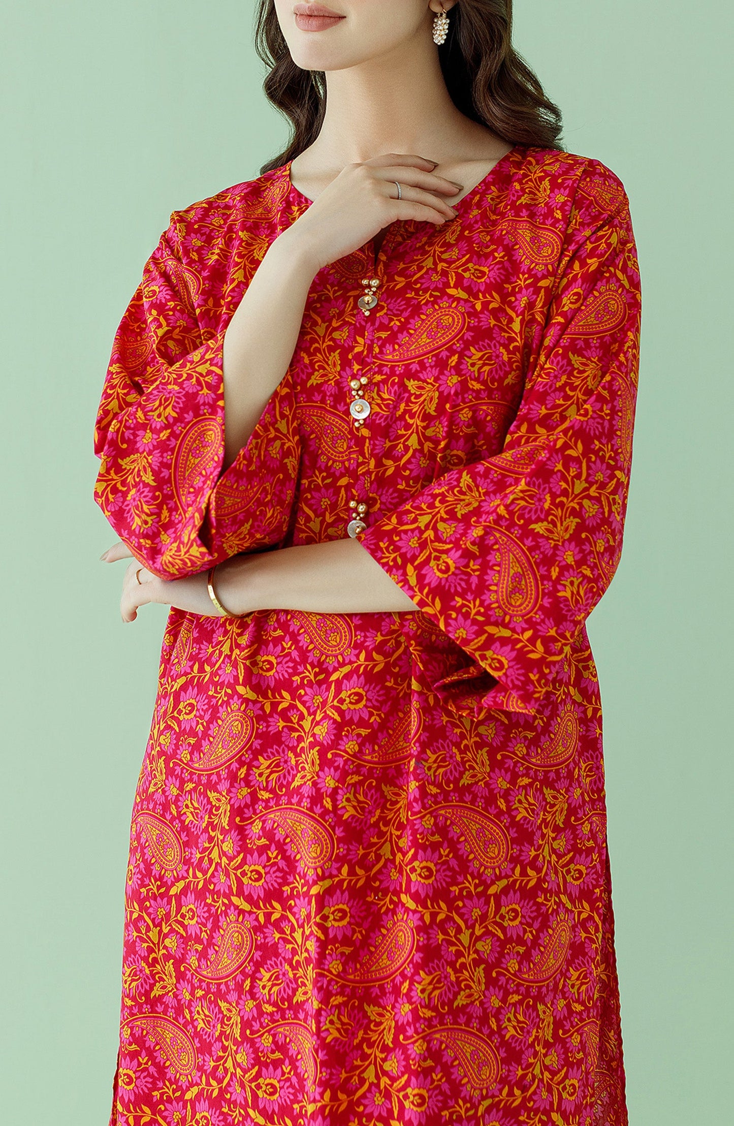 NRDS-23-164/U RED LAWN Women UNSTITCHED SHIRT PANTS