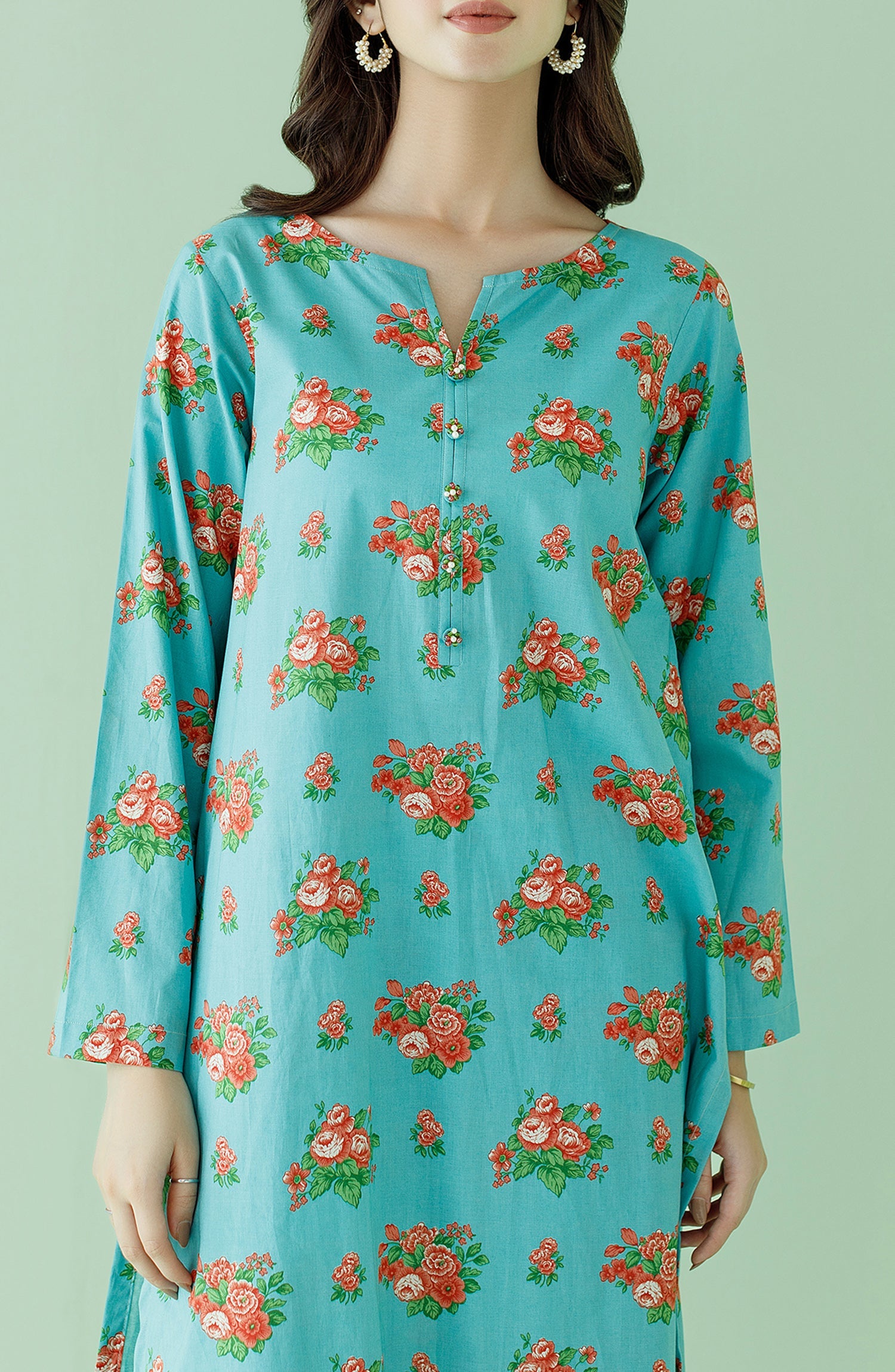 NRDS-23-171/U SEA GREEN LAWN Women UNSTITCHED SHIRT PANTS