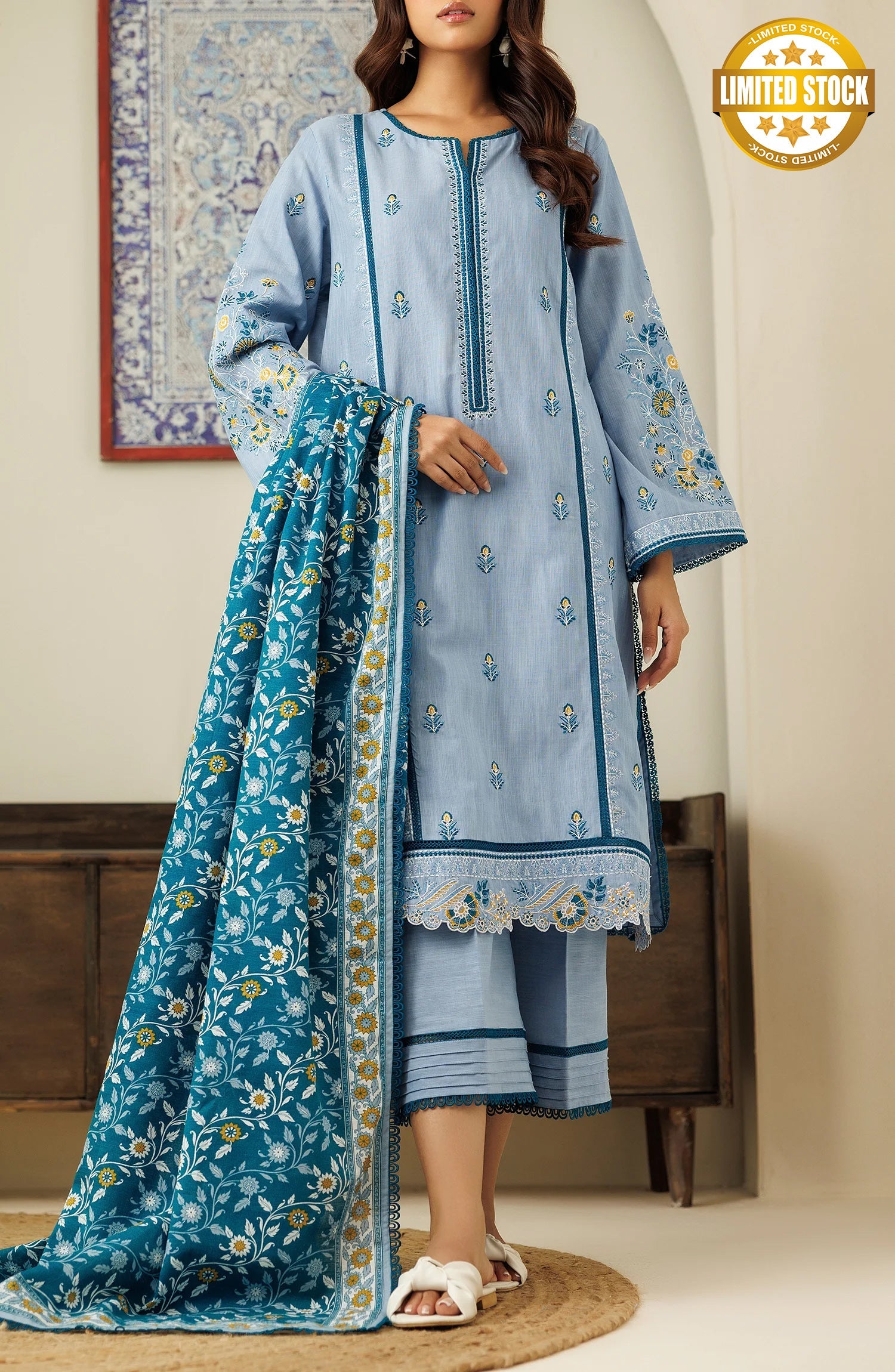 Unstitched | 3 Piece | Embroidered Khaddar | OTL-24-477