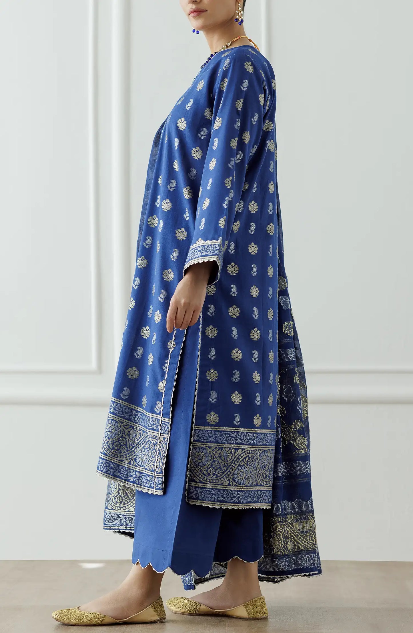Unstitched Printed Lawn Jacquard Shirt Dupatta & Pant - 3 Piece - OTL-25-047