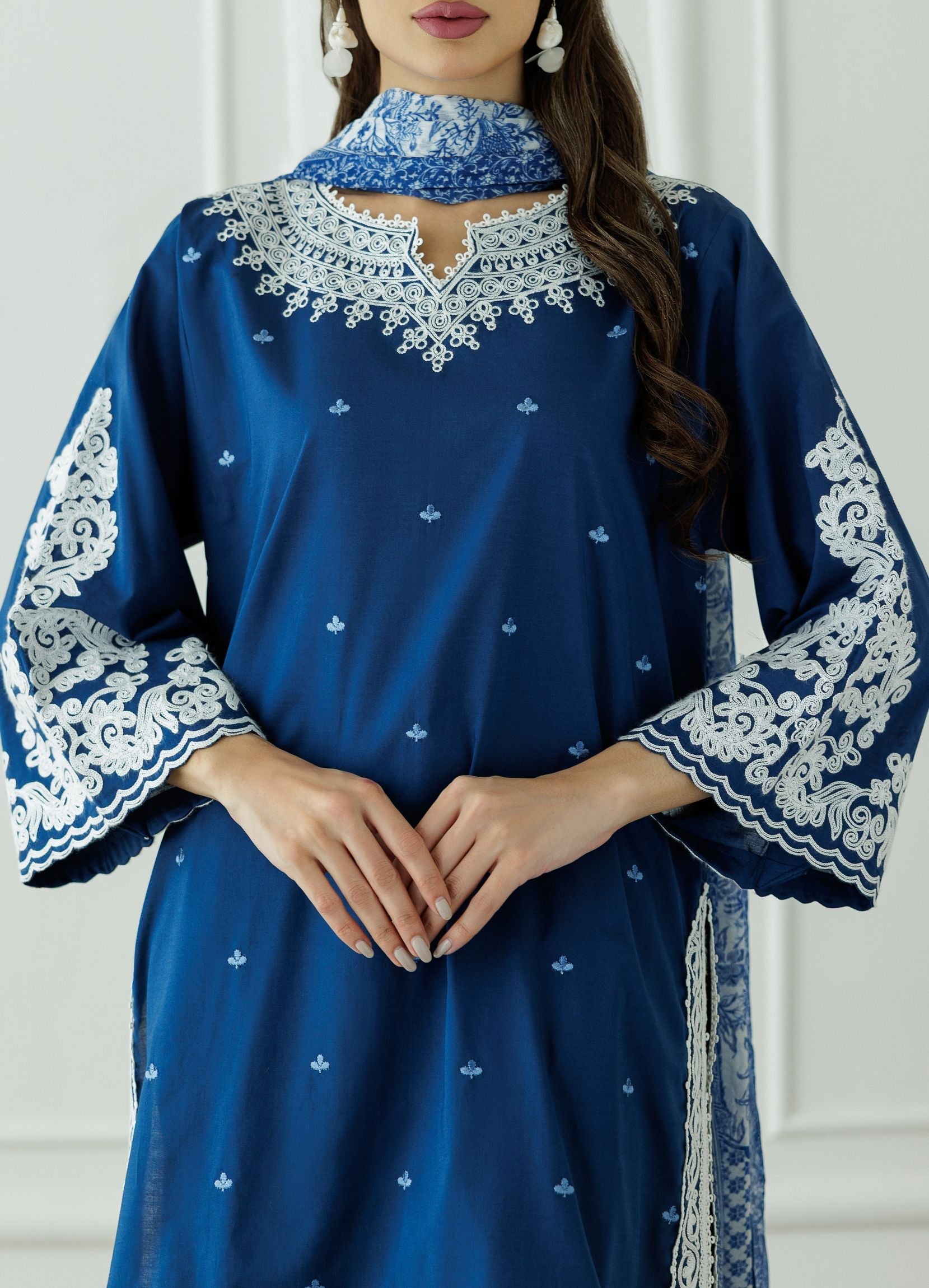 UNSTITCHED Luxury Premium Embroidered Lawn  Shirt Dupatta & Pant - 3 Piece - OTL-25-082