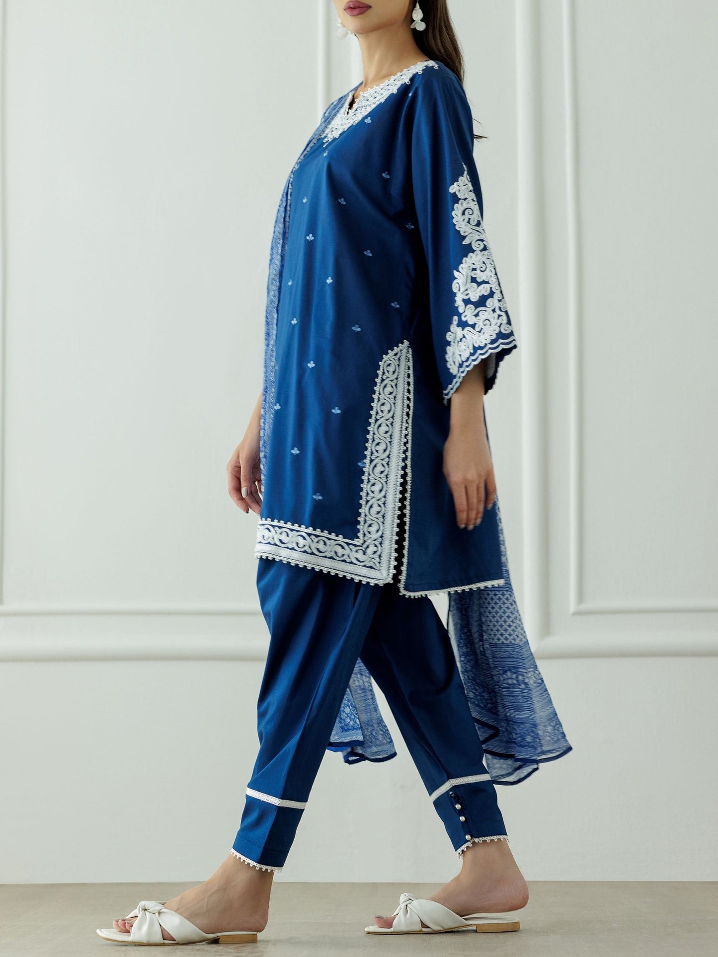 UNSTITCHED Luxury Premium Embroidered Lawn  Shirt Dupatta & Pant - 3 Piece - OTL-25-082