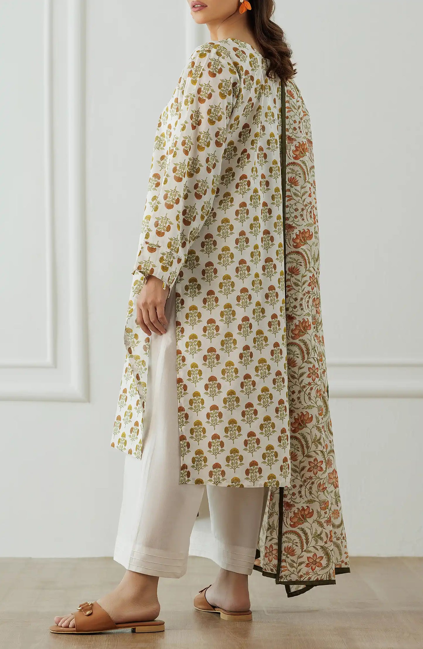 Stitched Printed Shirt Dupatta & Pant - 3 Piece - OTL-25-405