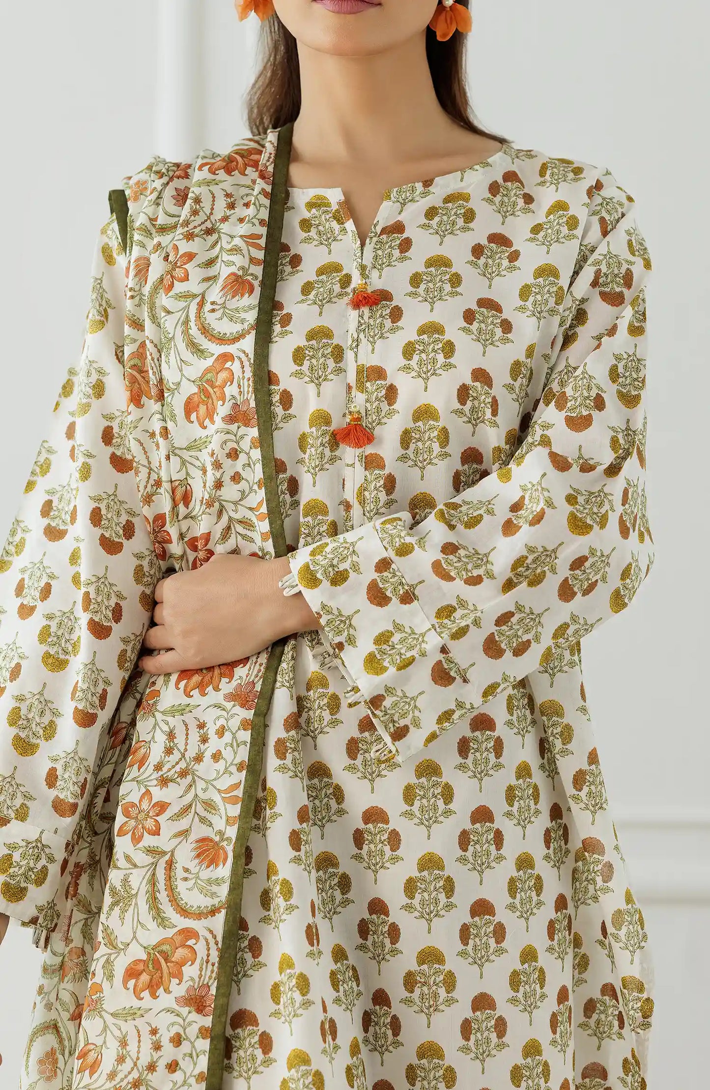 Stitched Printed Shirt Dupatta & Pant - 3 Piece - OTL-25-405