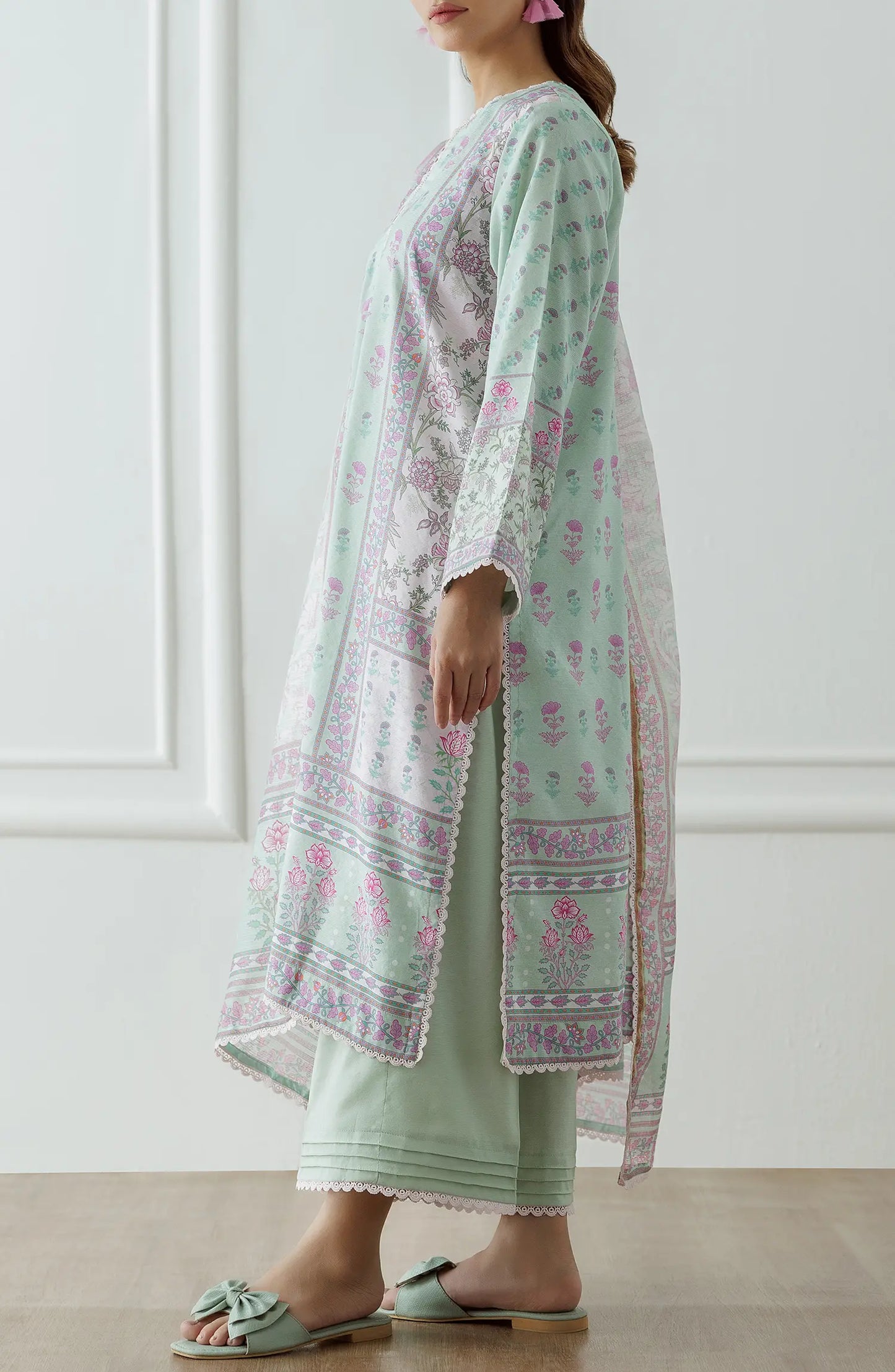 Stitched Premium Printed Lawn Shirt Dupatta & Pant - 3 Piece - WRCR24S-3005