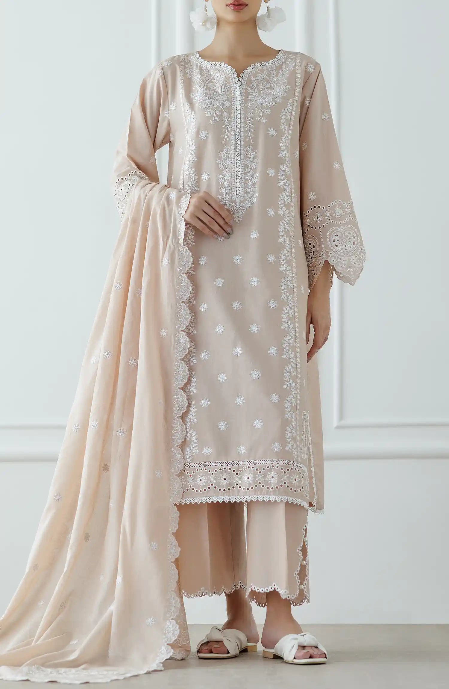 UNSTITCHED Luxury Festive Formal Lawn Shirt Dupatta & Pant - 3 Piece Suits - WRFC25S-3003